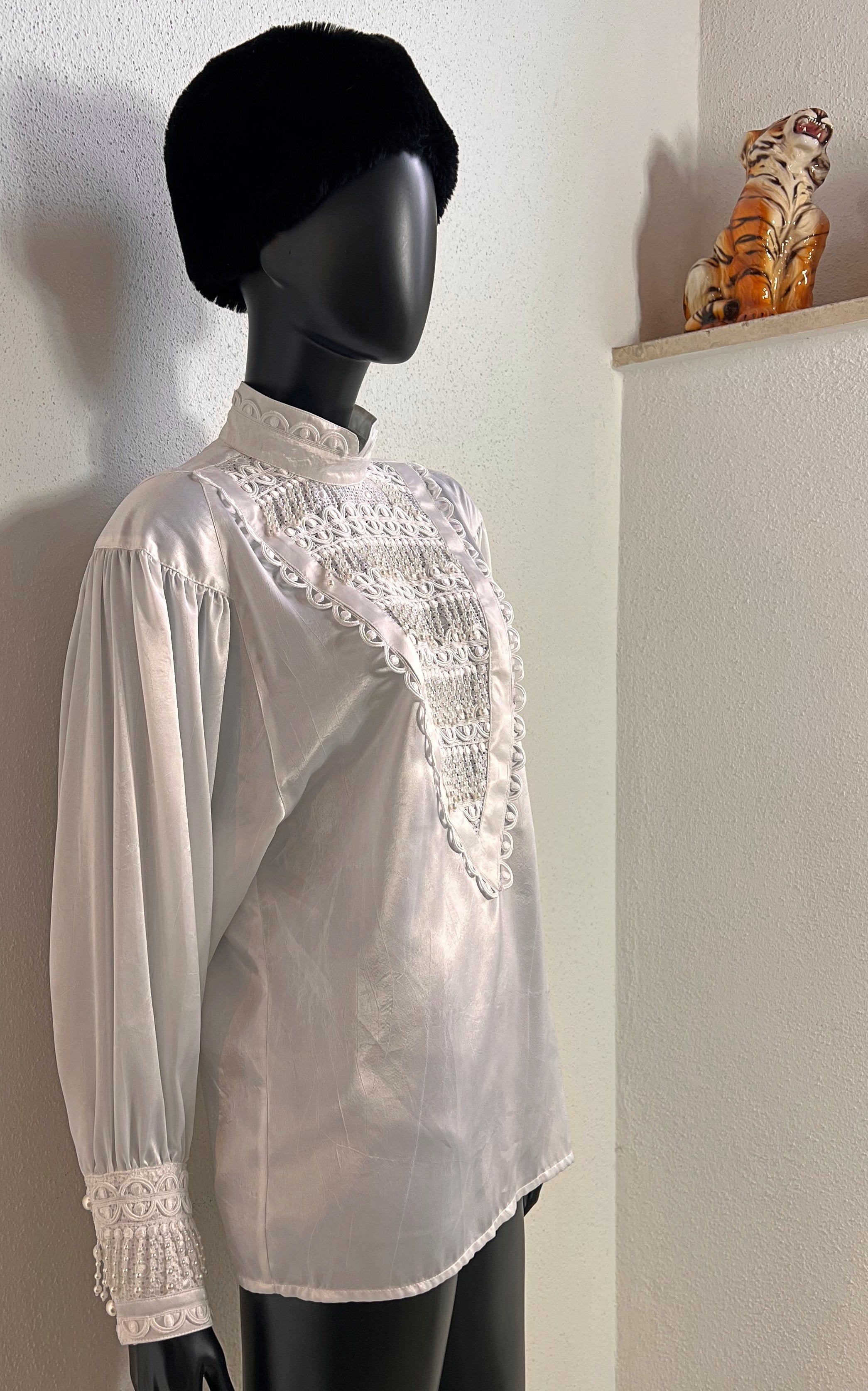 Vintage 80s Cris-Devi Mother of Pearl Blouse