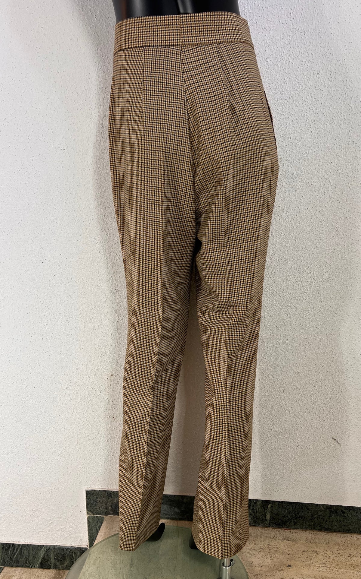 Vintage Elégance Paris Wool Blend Houndstooth Trousers