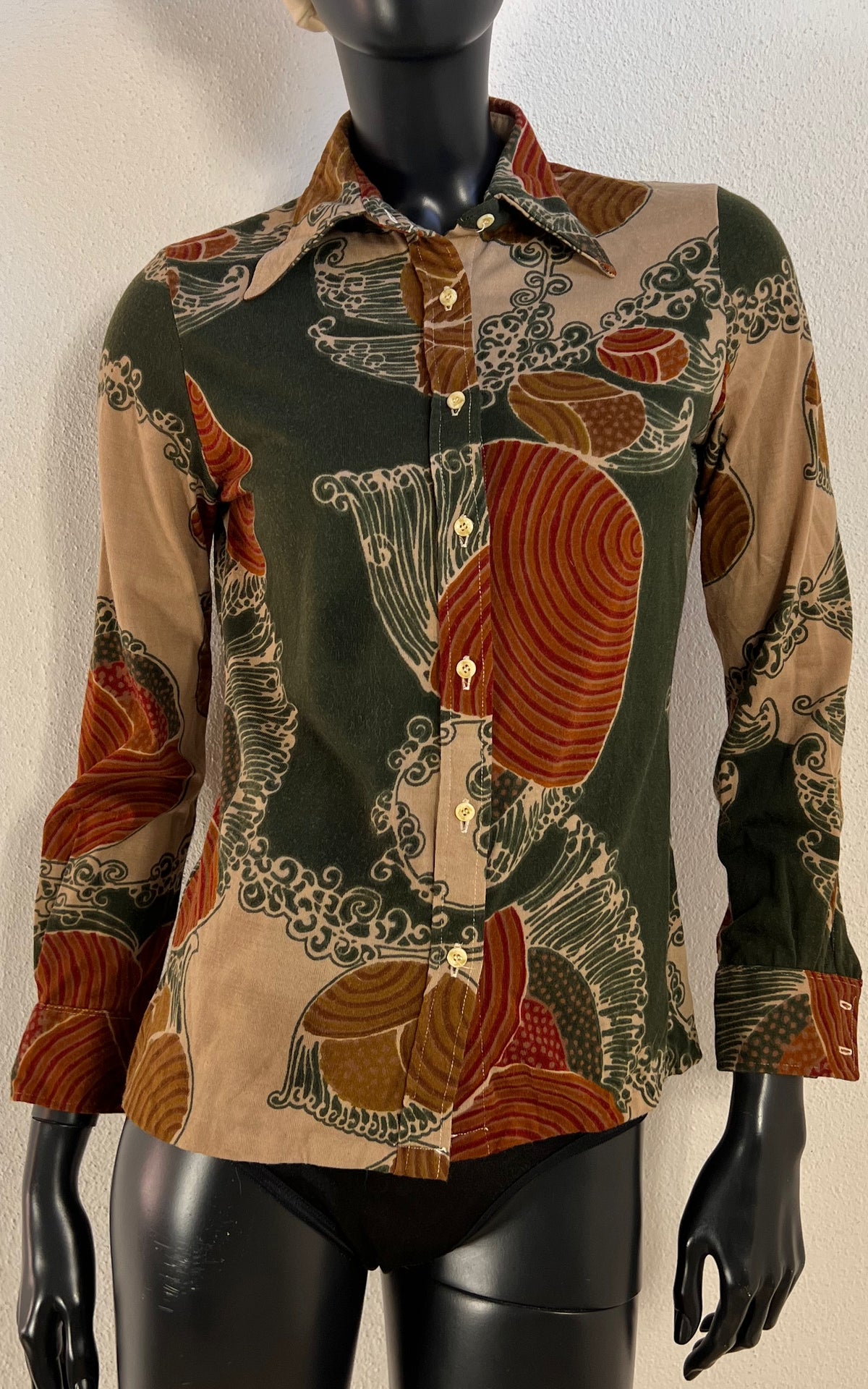 Vintage 1970s Saint Clair Paris Psychedelic Print Shirt