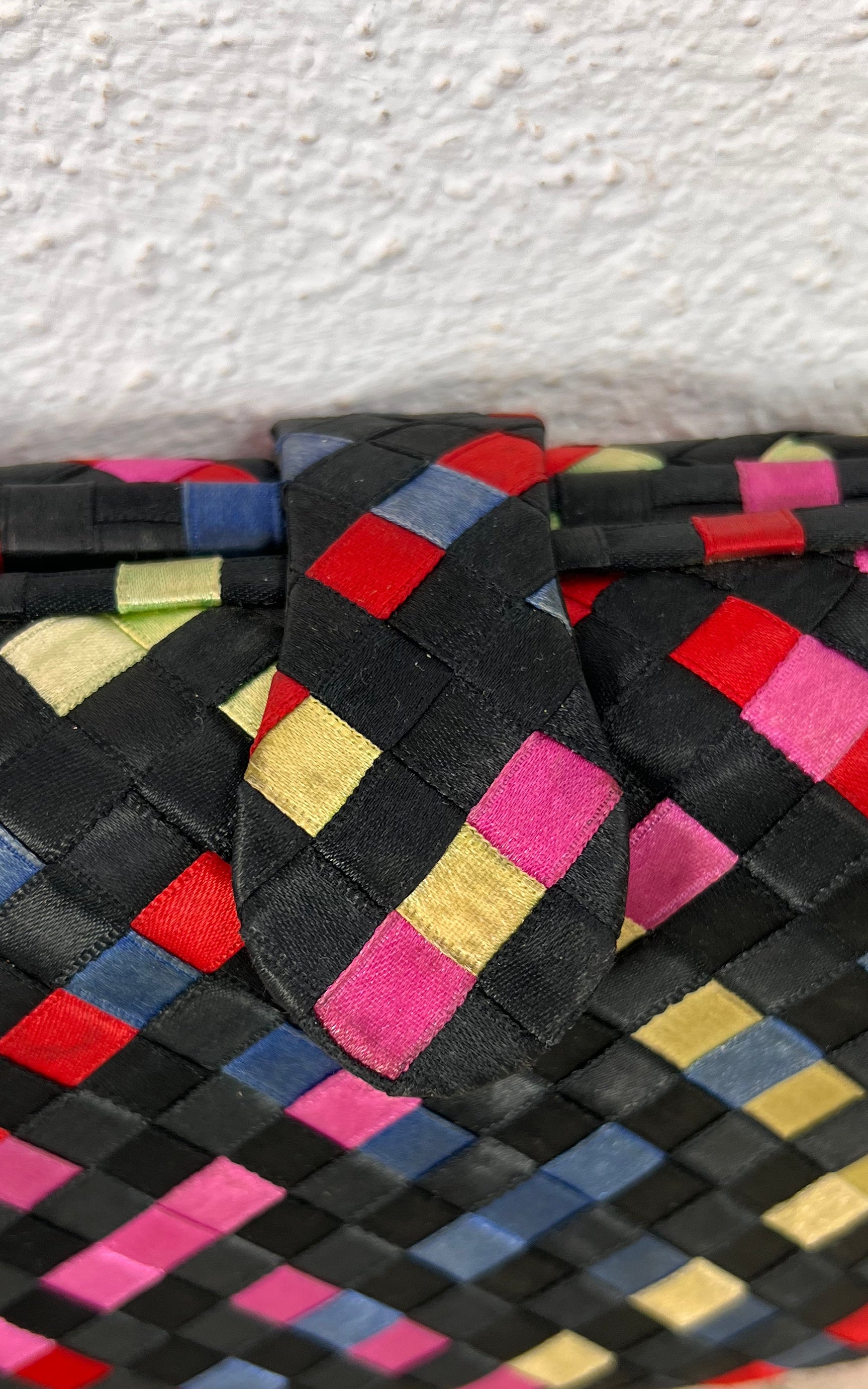 Vintage 90s Woven Satin Crossbody Bag