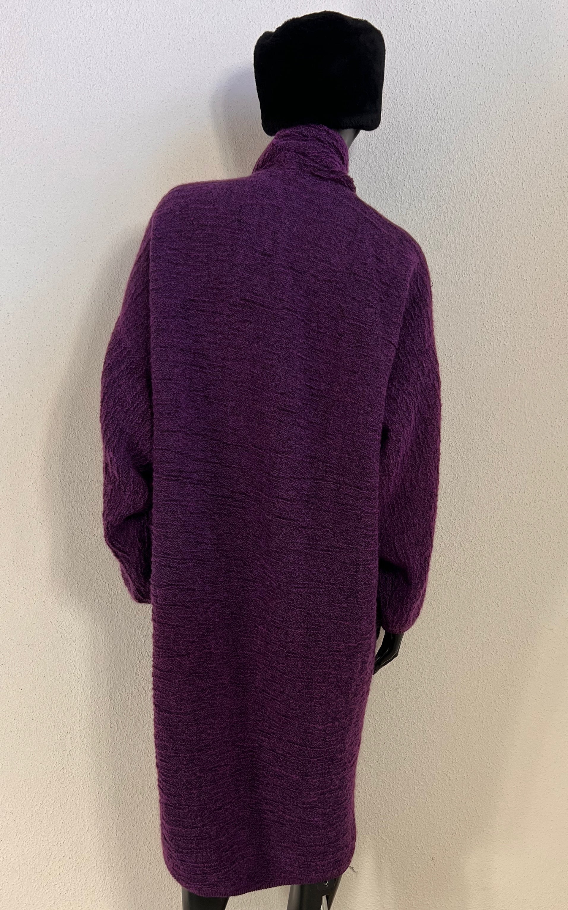 Vintage Missoni Knit Coat in Deep Plum Purple