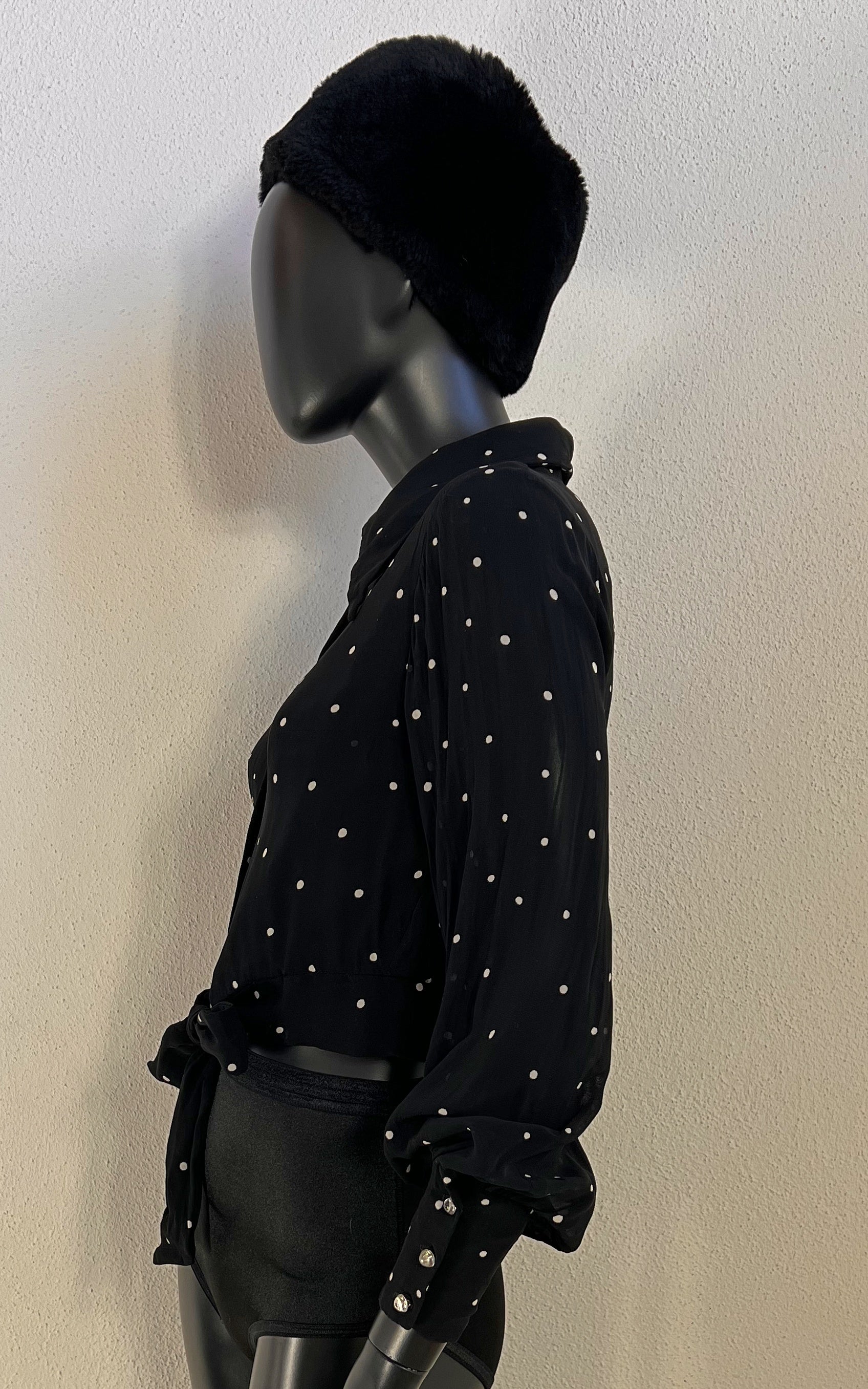 Vintage 40s Polka Dot Silk Blouse