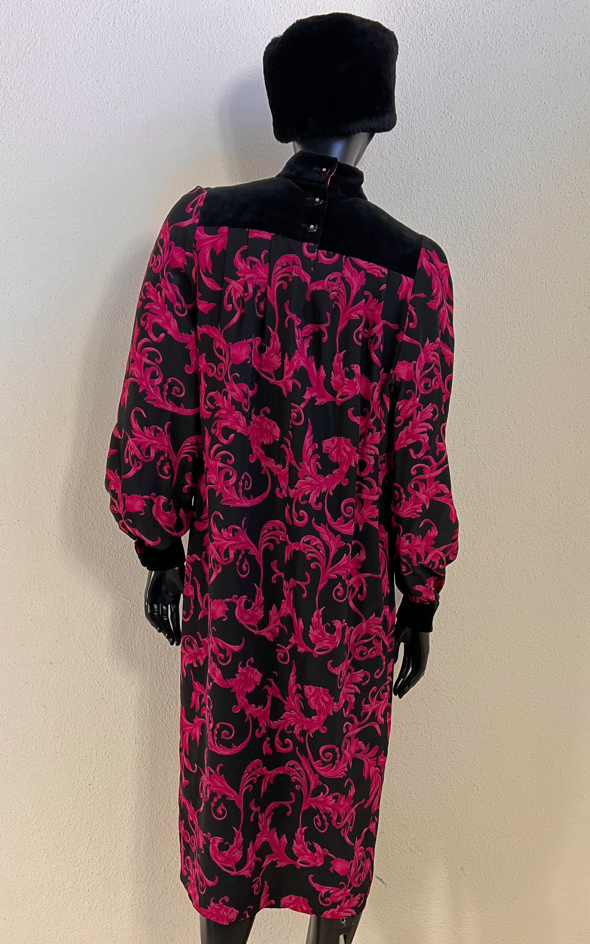 Vintage Silk And Velvet Dress