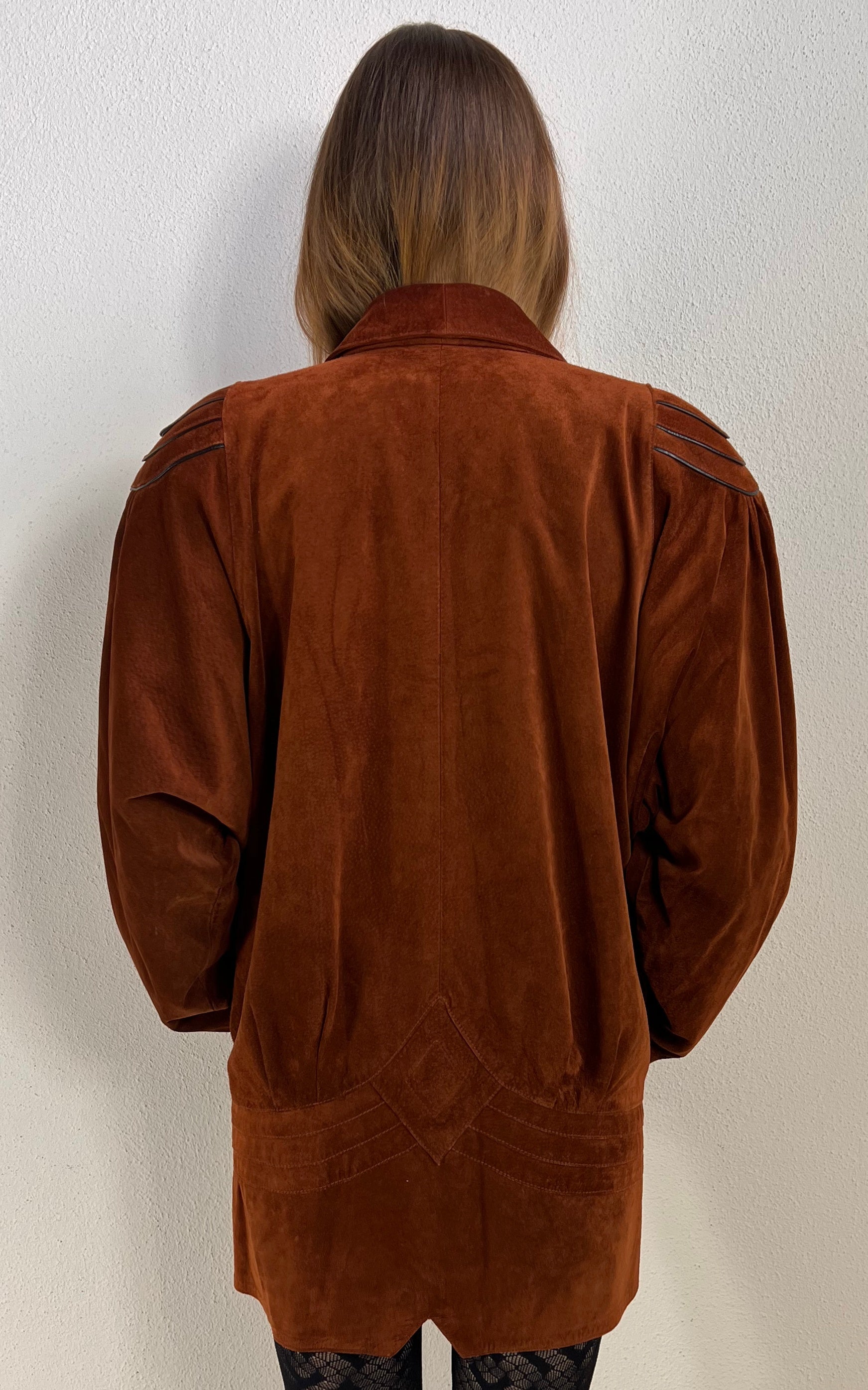 Vintage Chestnut Brown Suede Jacket