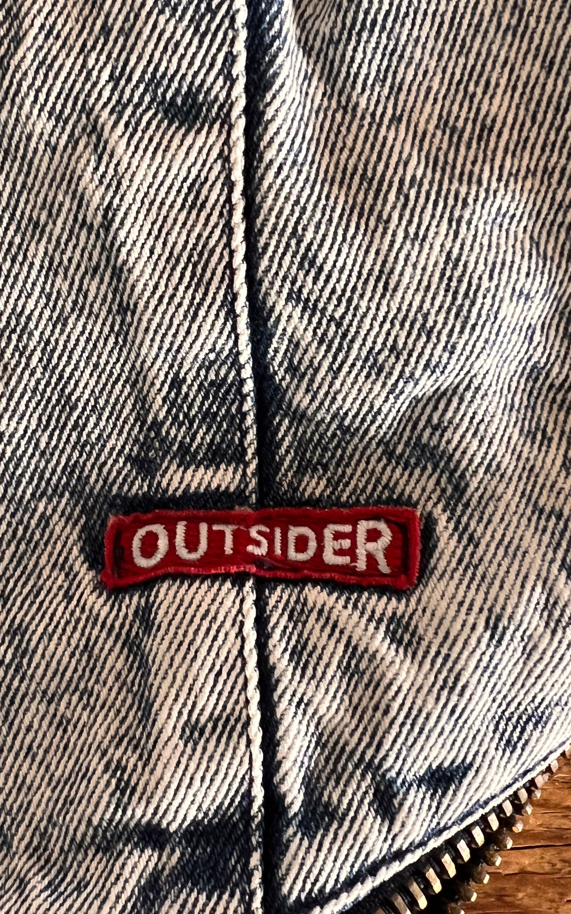 Vintage Acid Wash Denim Bomber Jacket