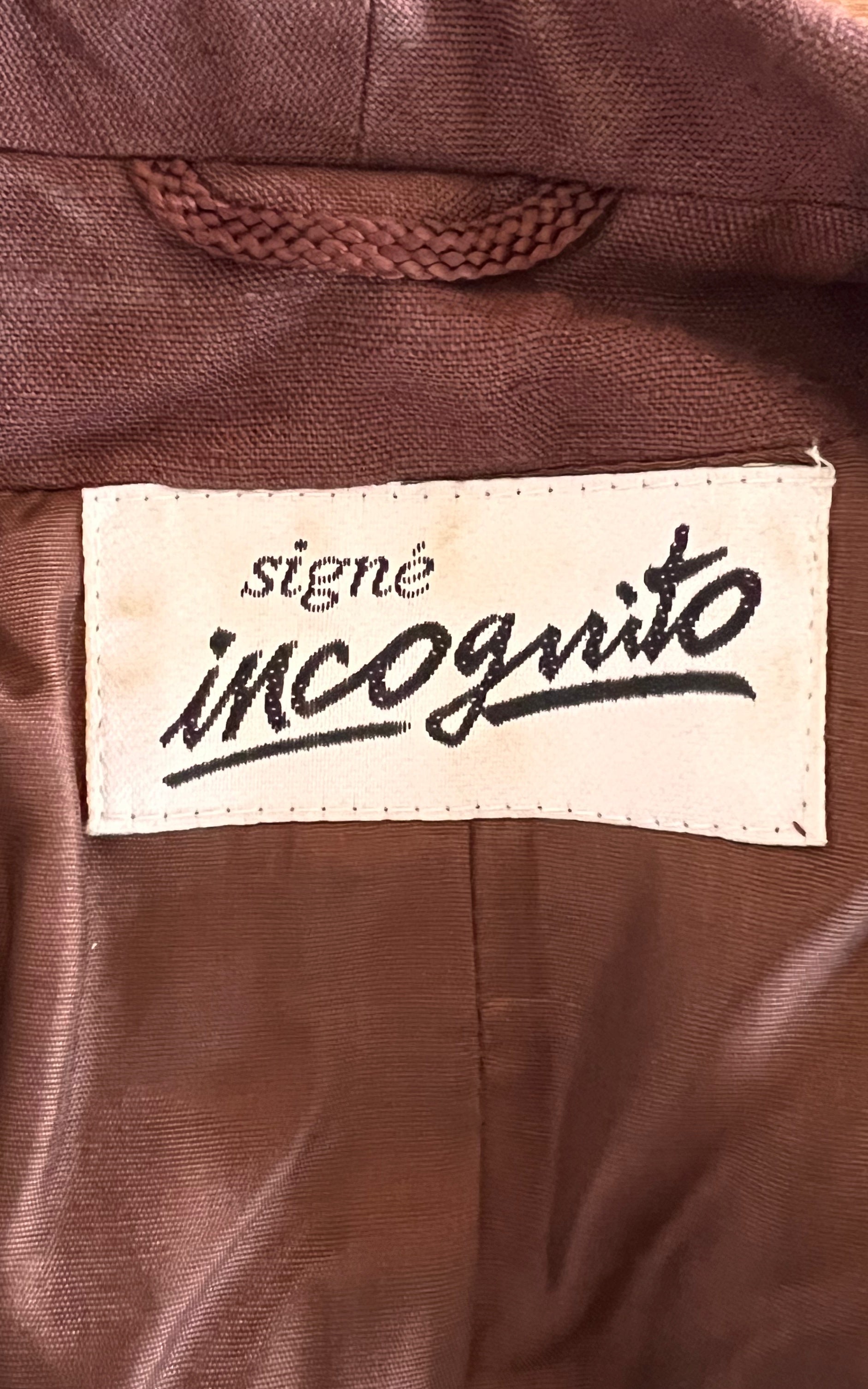 Vintage Brown Linnen Short Suit