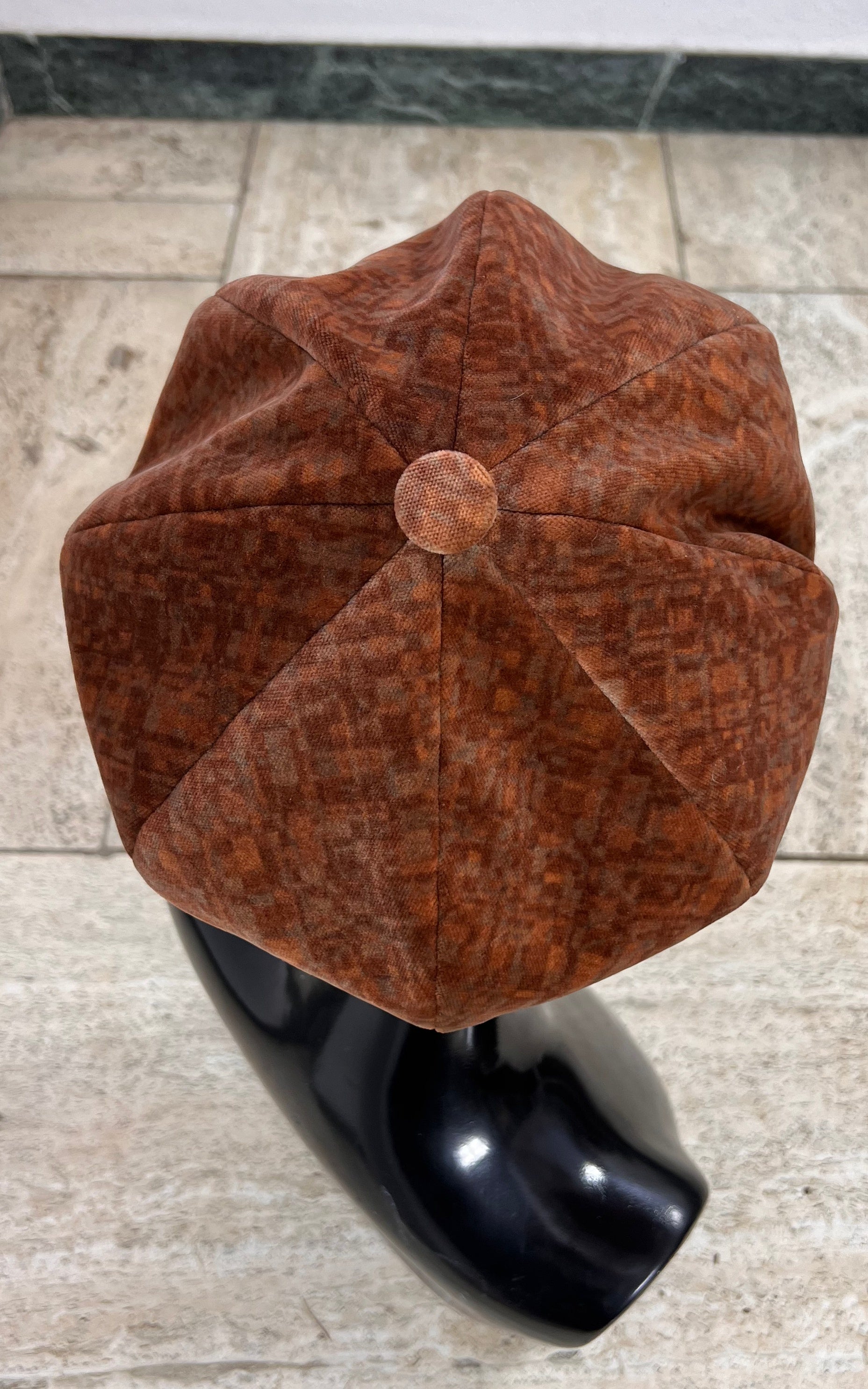 Vintage 70s Baker Boy Velvet Hat