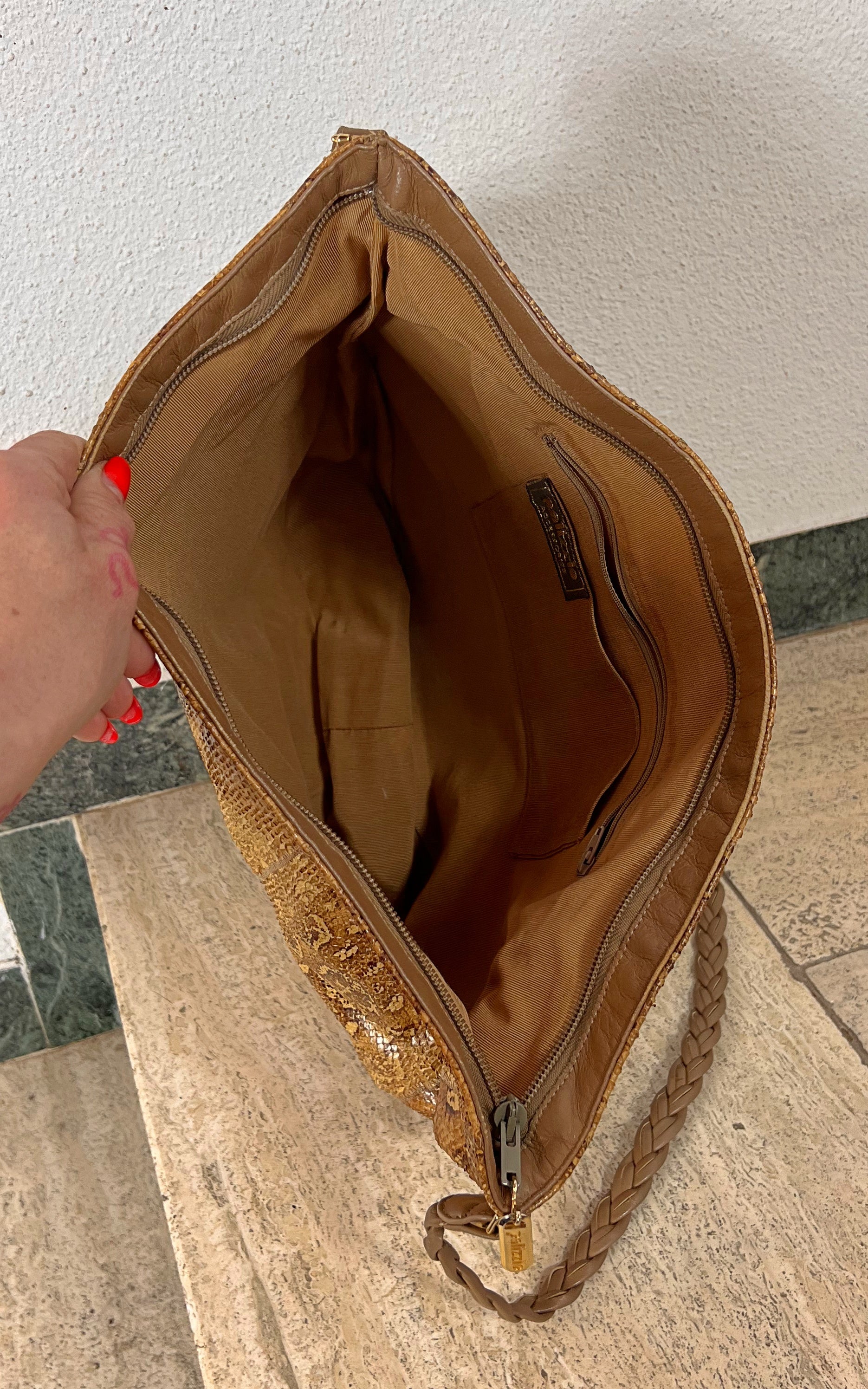 Vintage Pallizio Snakeskin Big Hobo Bag