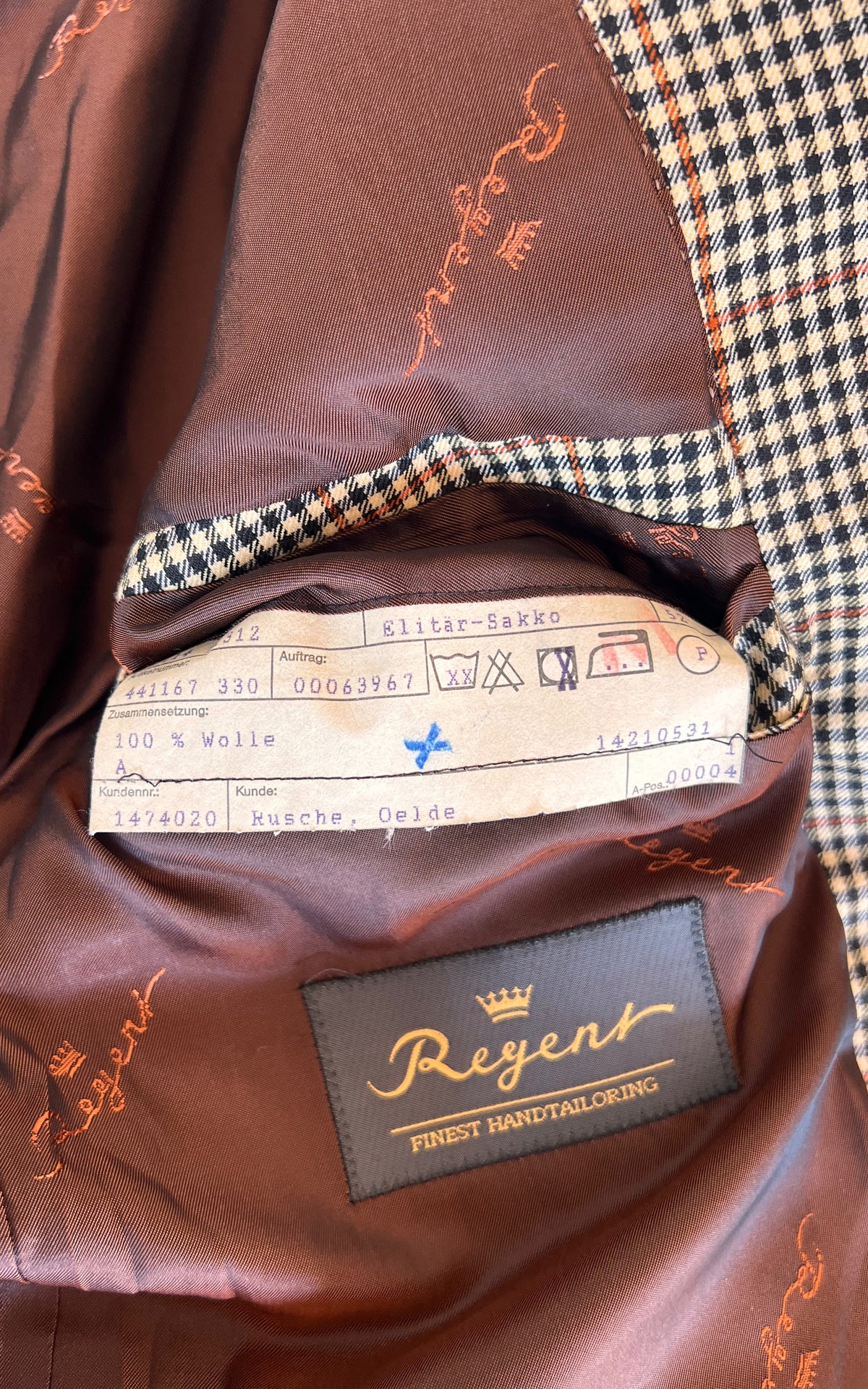 Vintage MENS Regent Wool Check Blazer