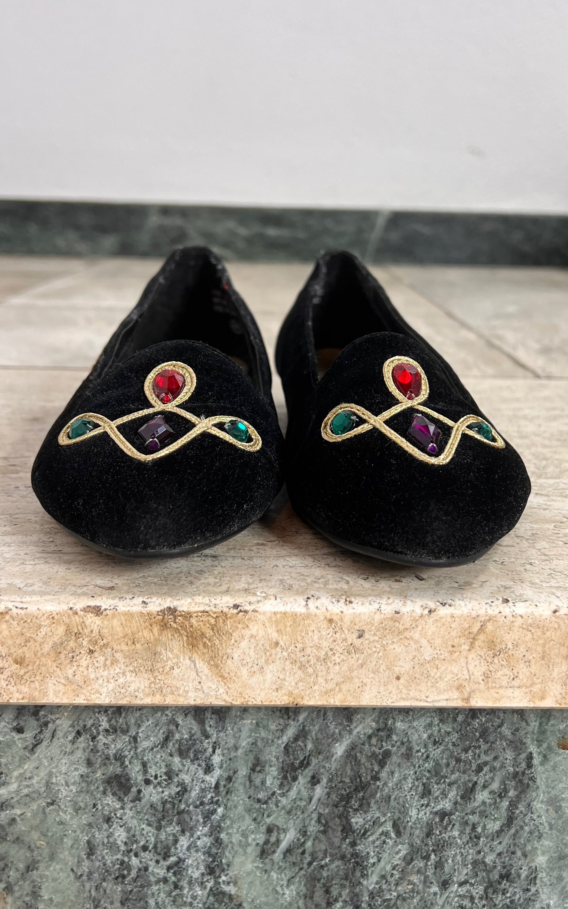 Vintage 90s Velvet Loafer 38