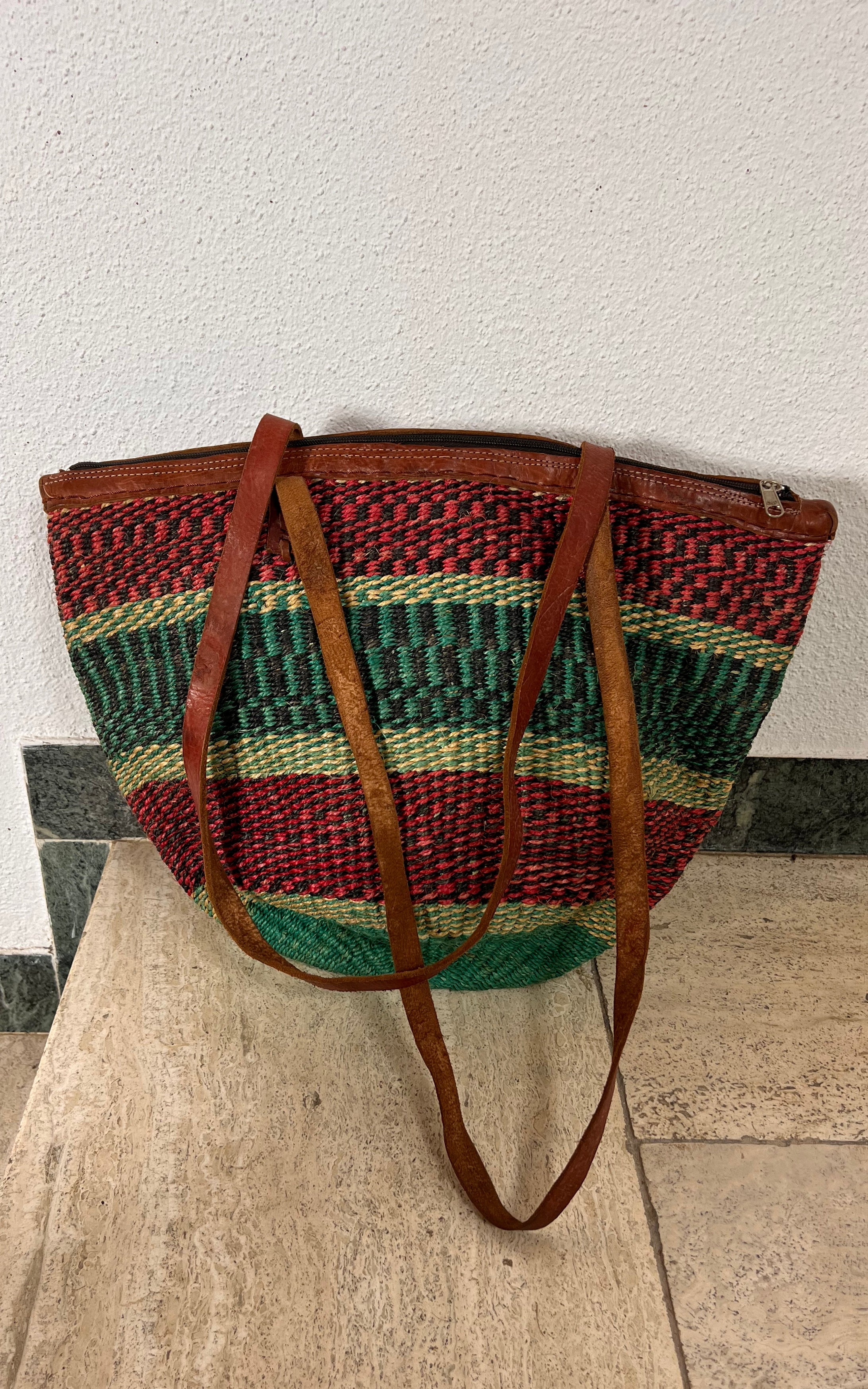 Vintage African Sisal Bag