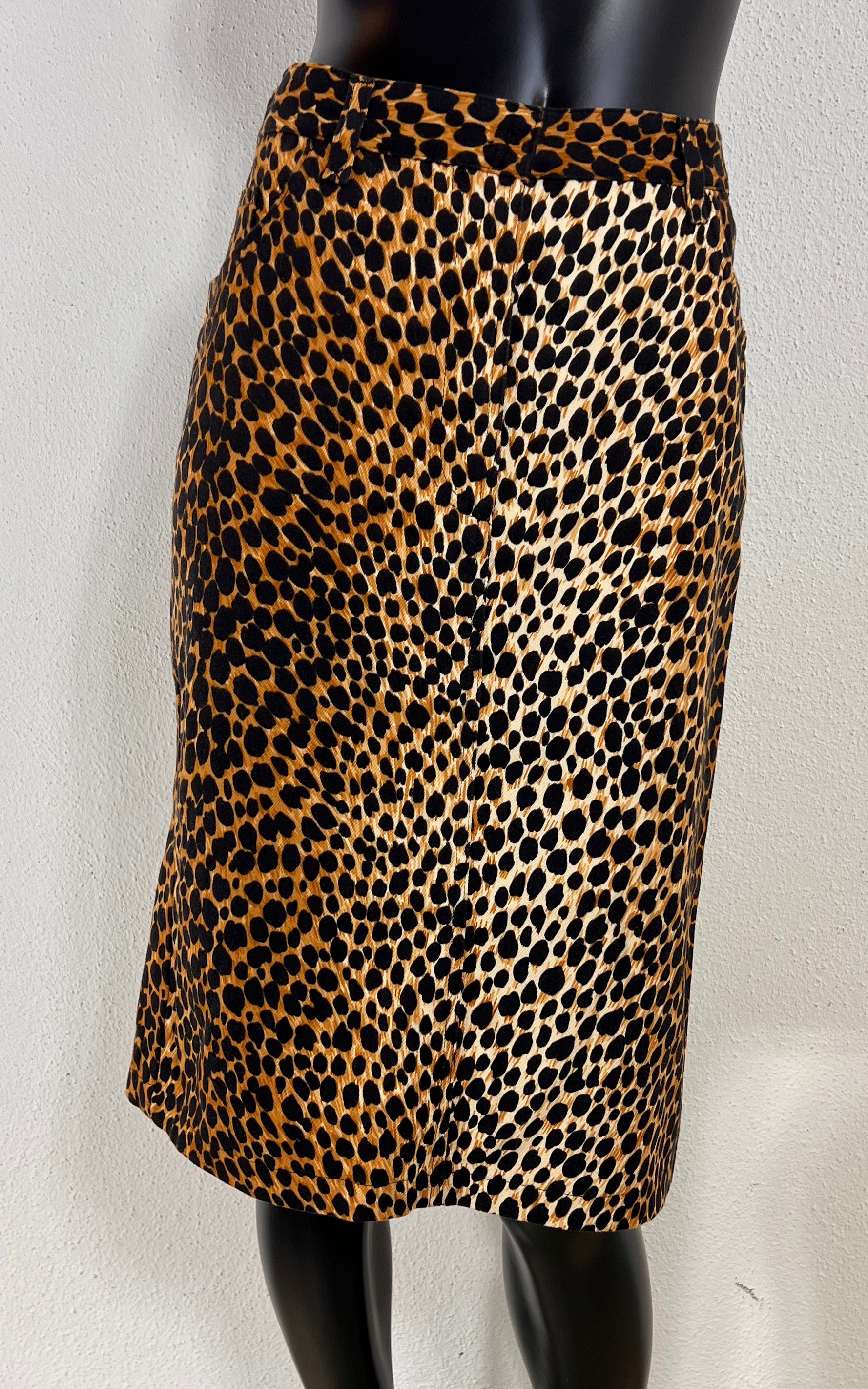 Vintage Dolce & Gabbana Denim Cheetah Skirt