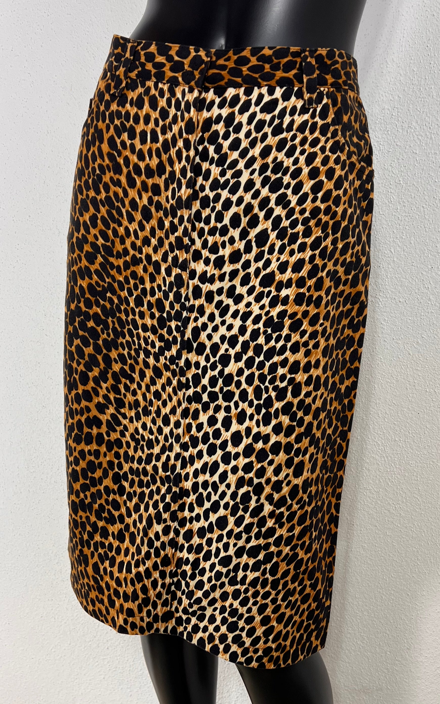 Vintage Dolce & Gabbana Denim Cheetah Skirt