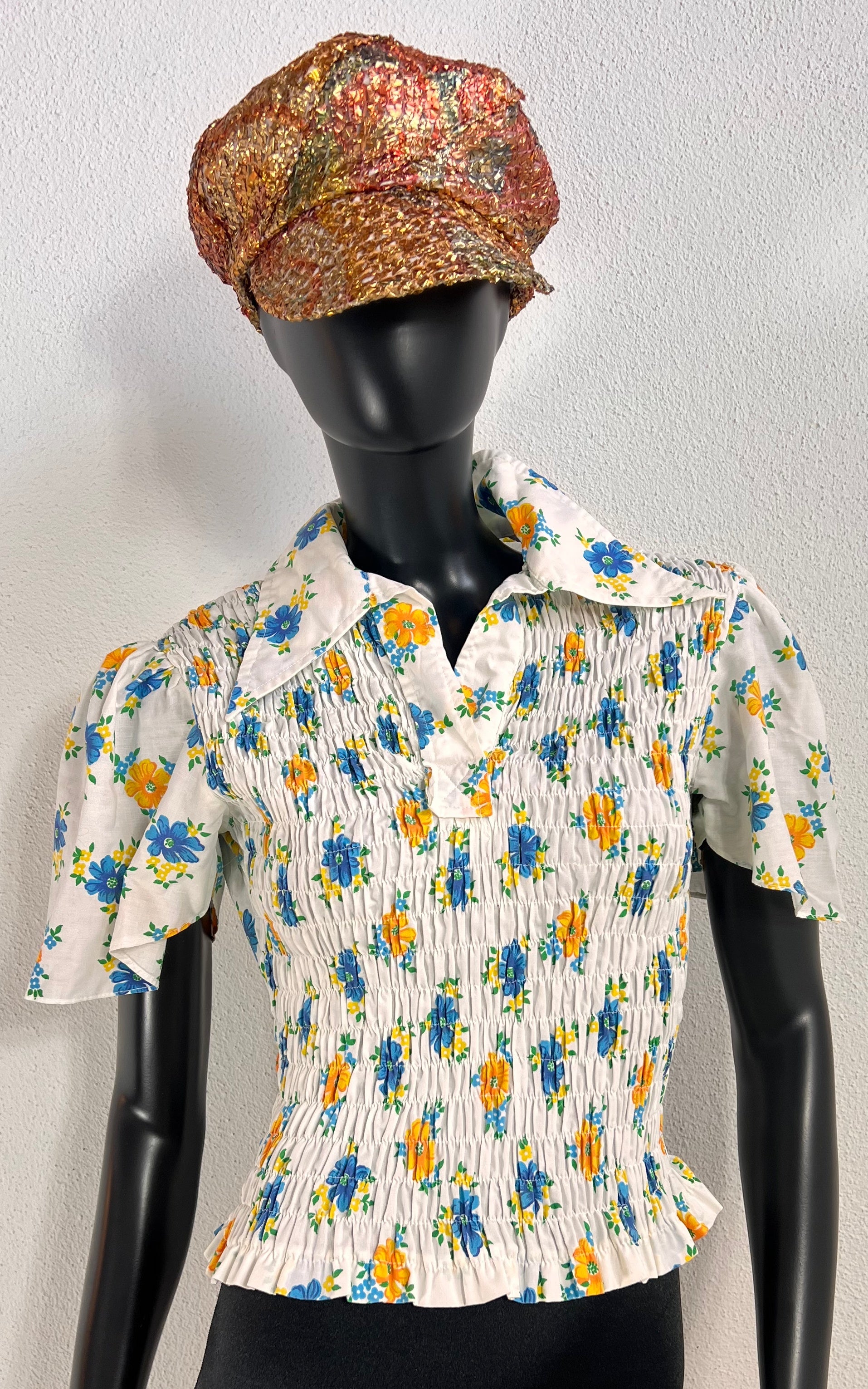 Vintage 70s Flower Smock Top