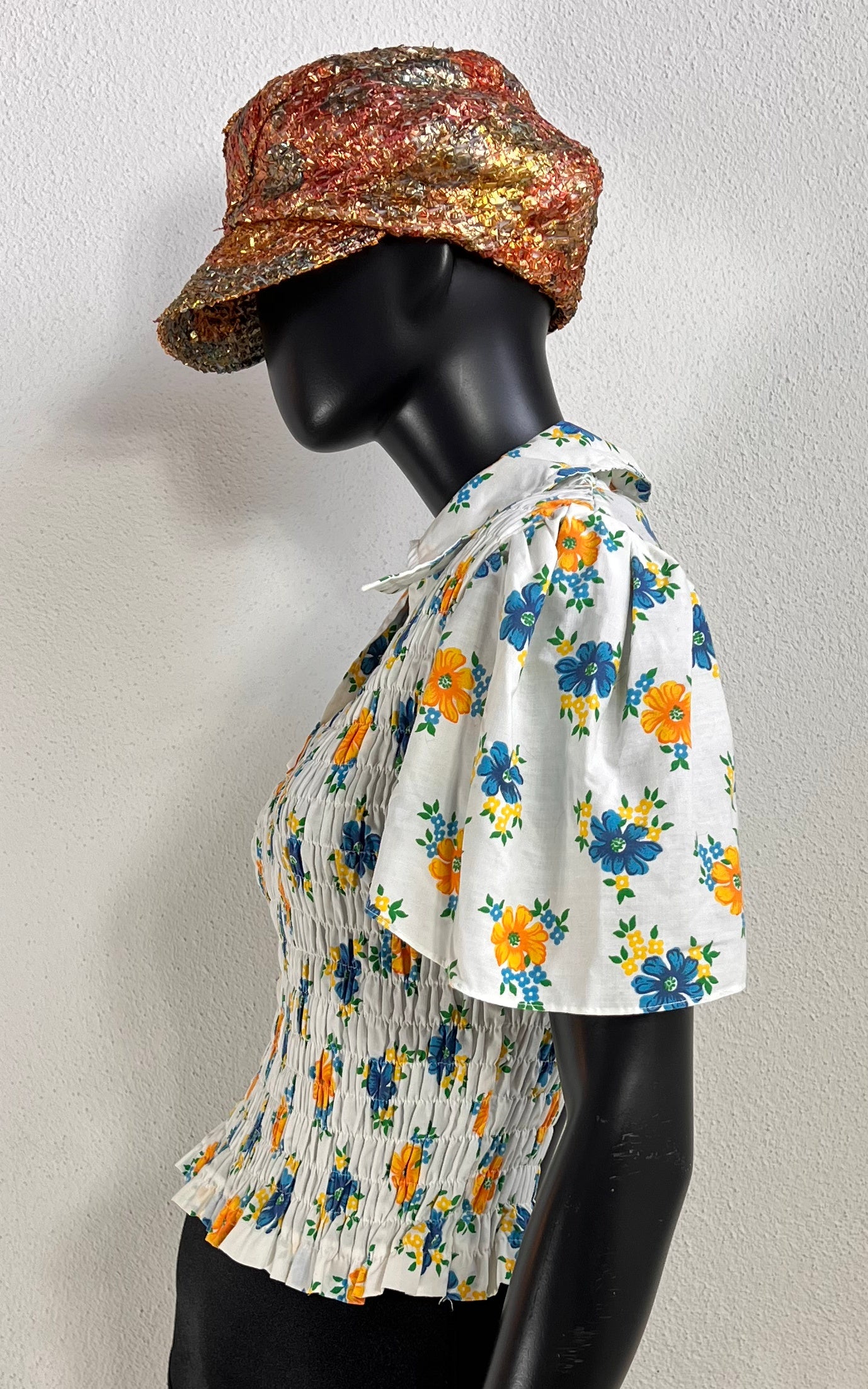 Vintage 70s Flower Smock Top