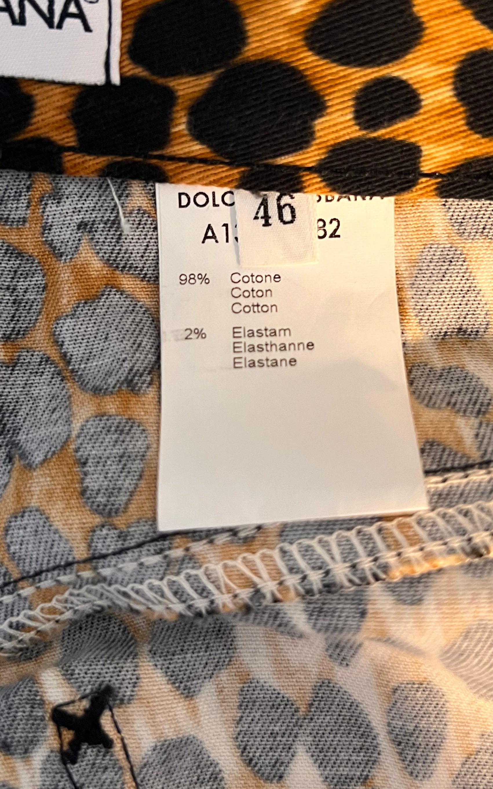 Vintage Dolce & Gabbana Denim Cheetah Skirt
