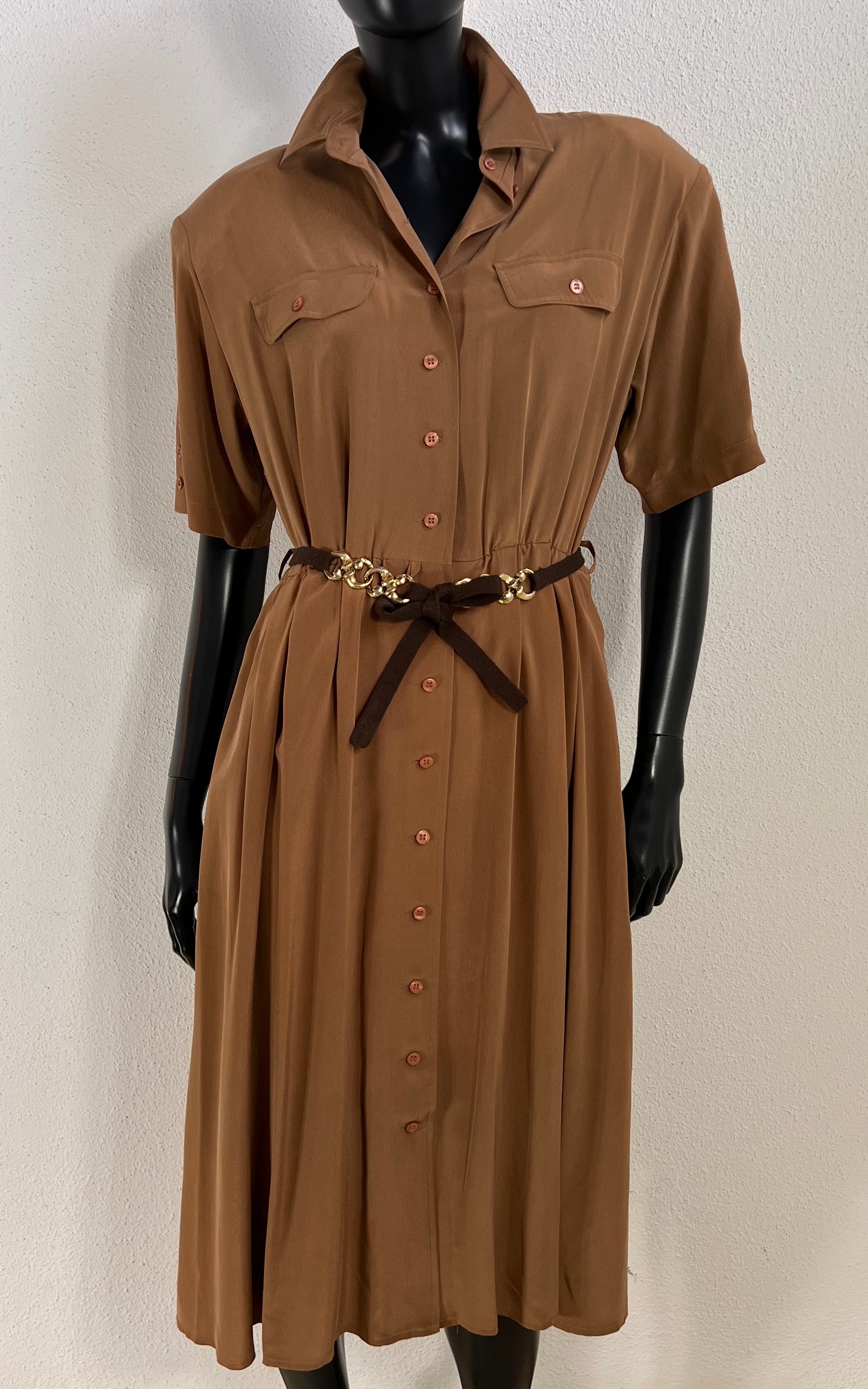 Vintage Brown Silk Dress