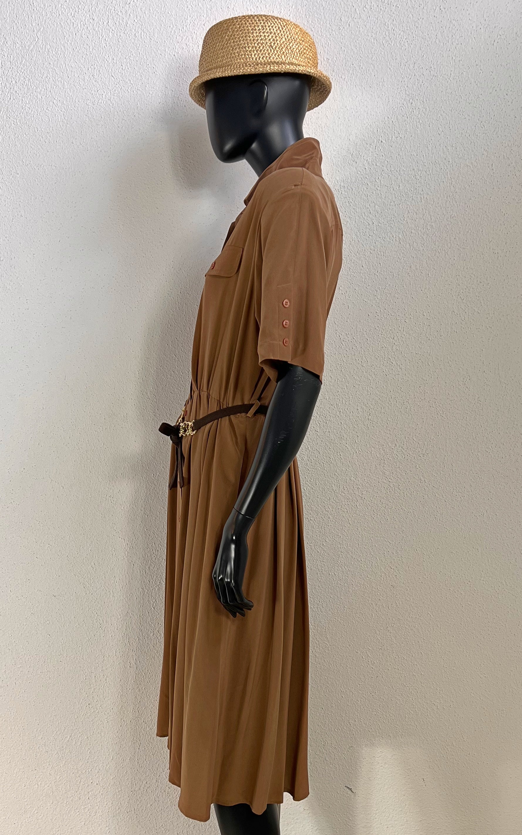 Vintage Brown Silk Dress