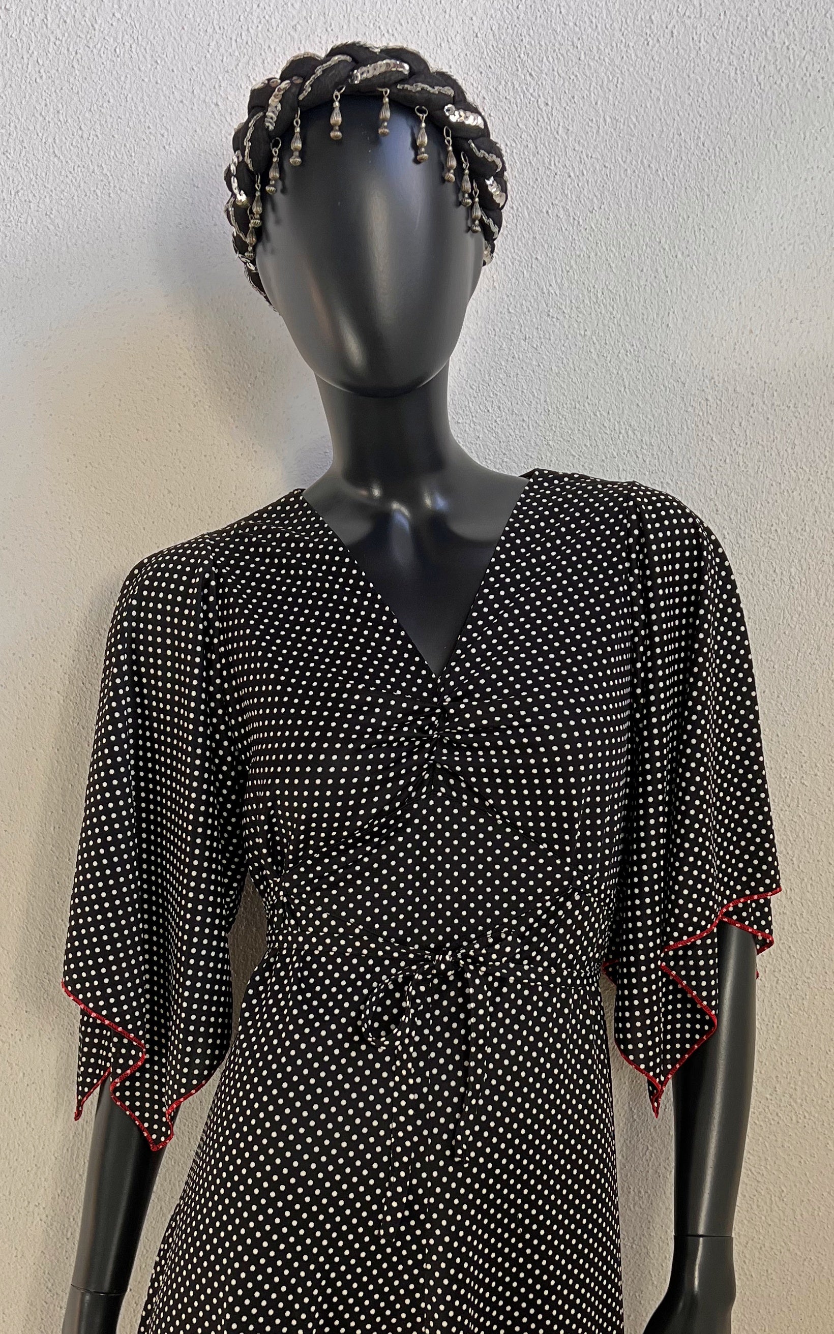 Vintage 70s Polka Dot Maxi Dress