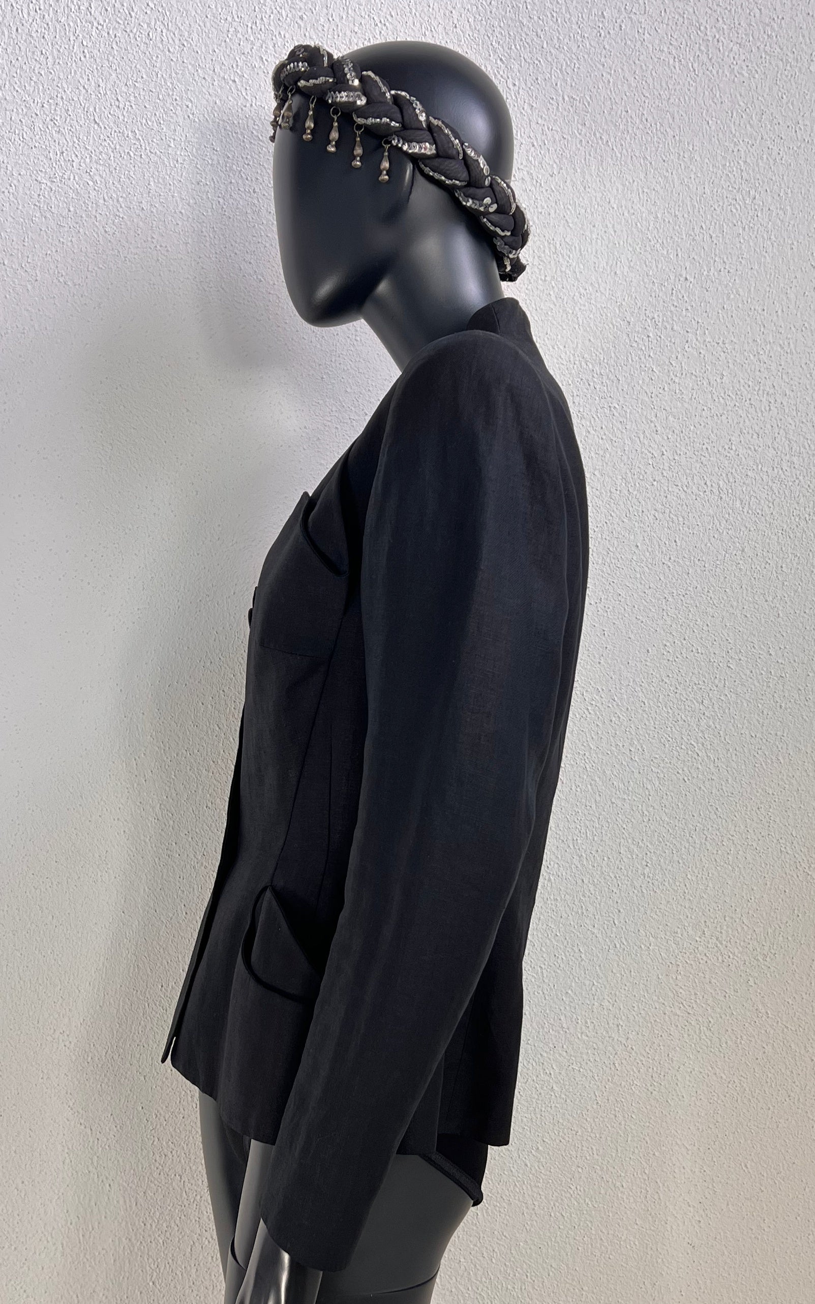 Vintage Emmanuelle Khanh Scallop Linnen Blazer
