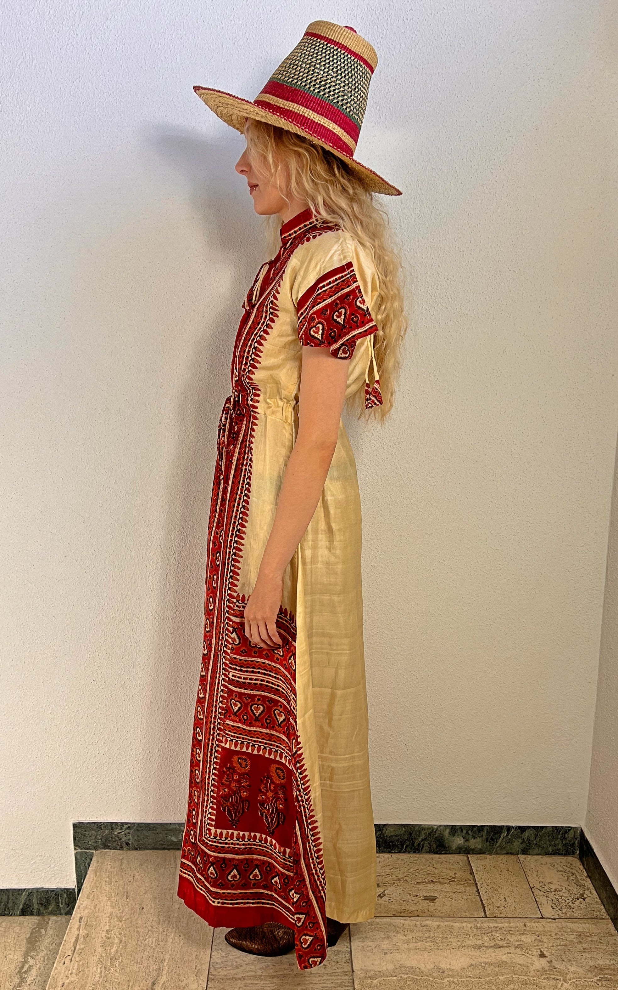 Vintage 70s Maxi Silk Dress