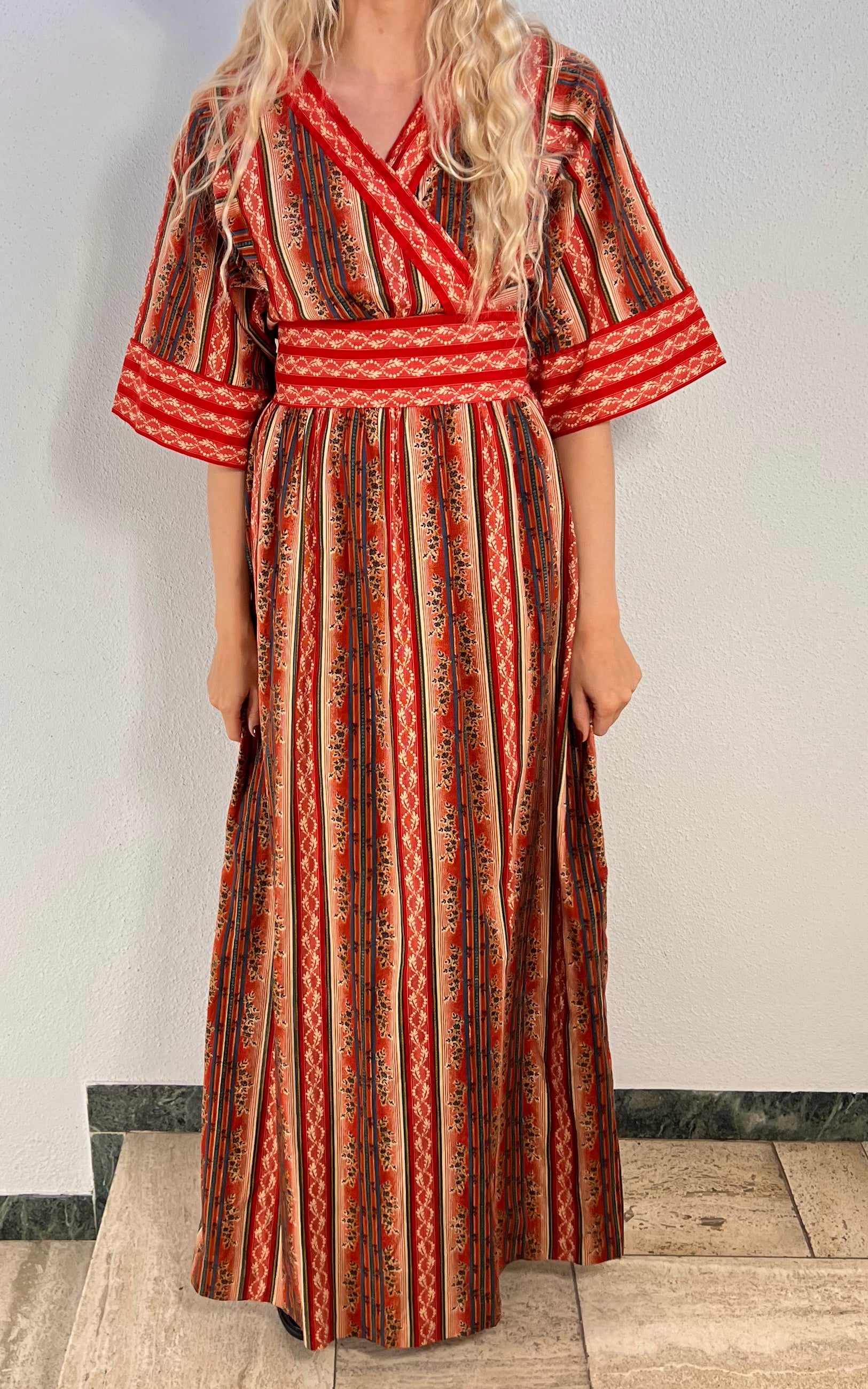Vintage 70s Swedish Maxi Dress
