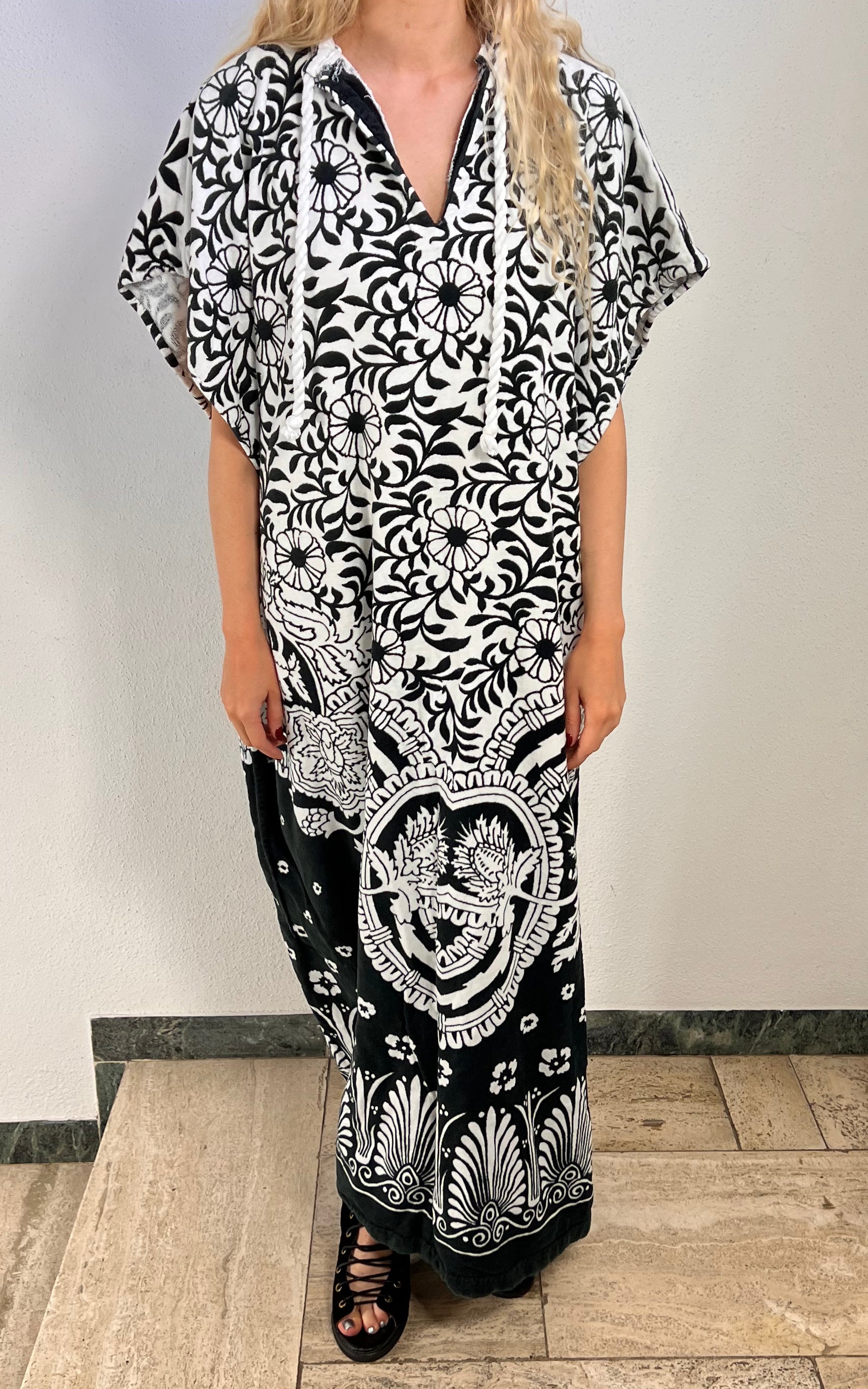 Vintage 70s Toweling Caftan Dress