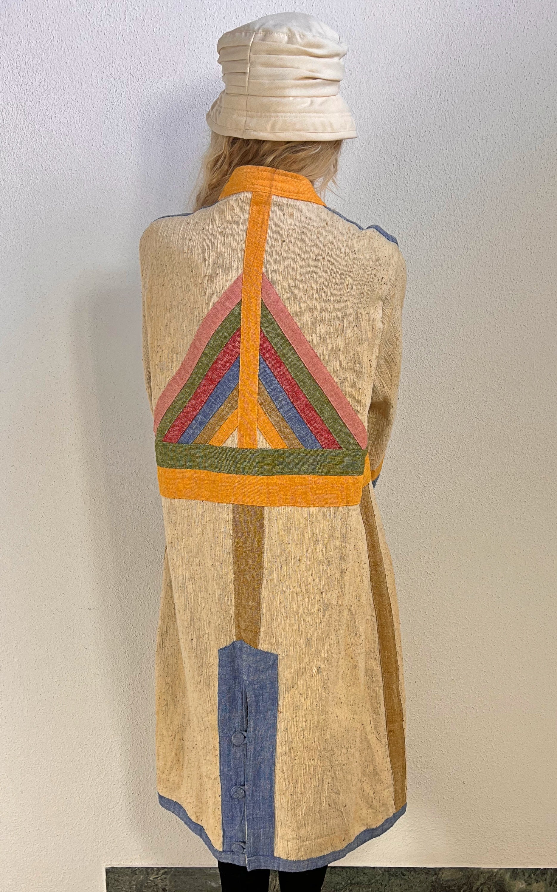 Vintage 70s Lotos Cotton Patchwork Coat