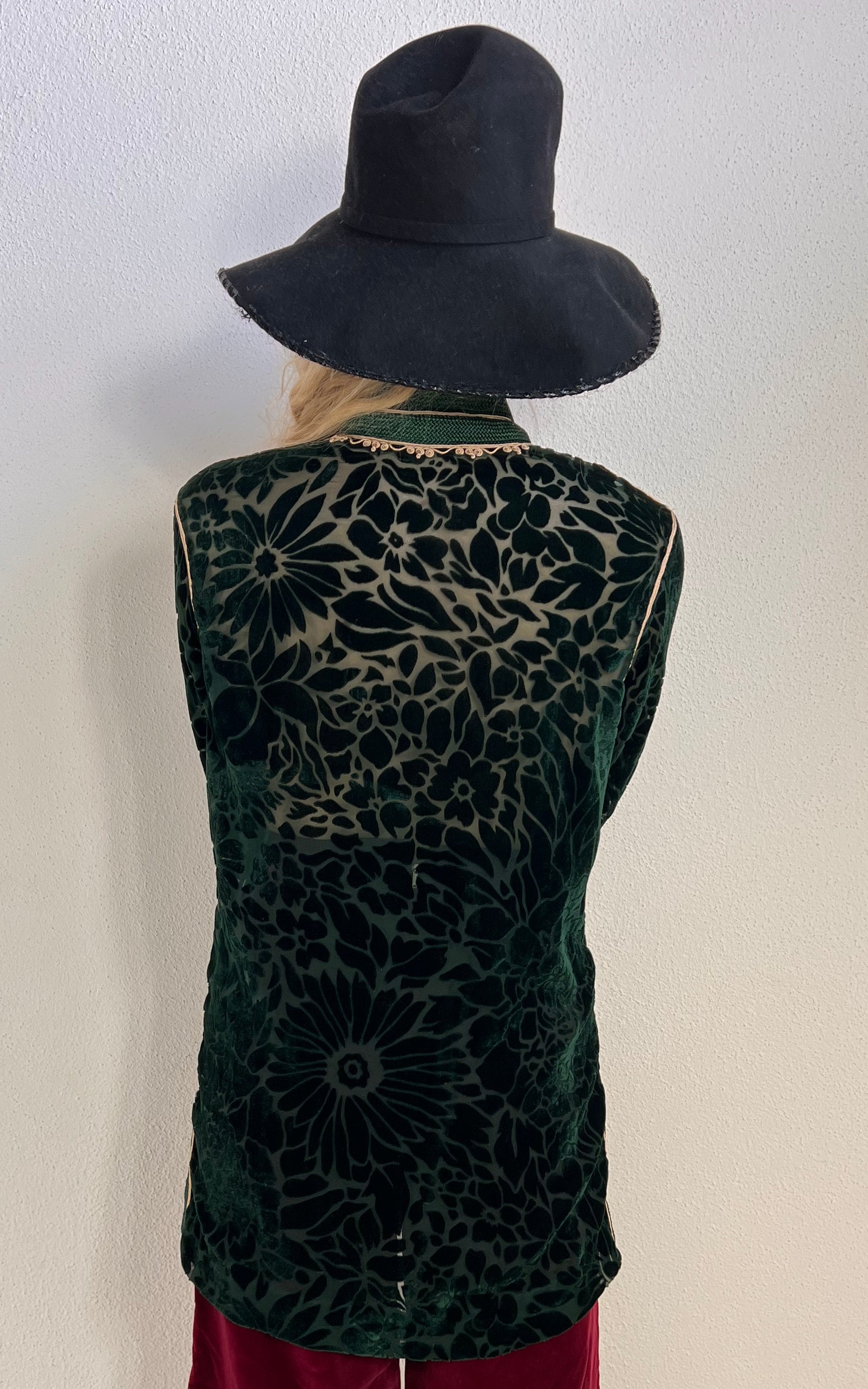 Maison du Caftan Burnout Velvet Shirt