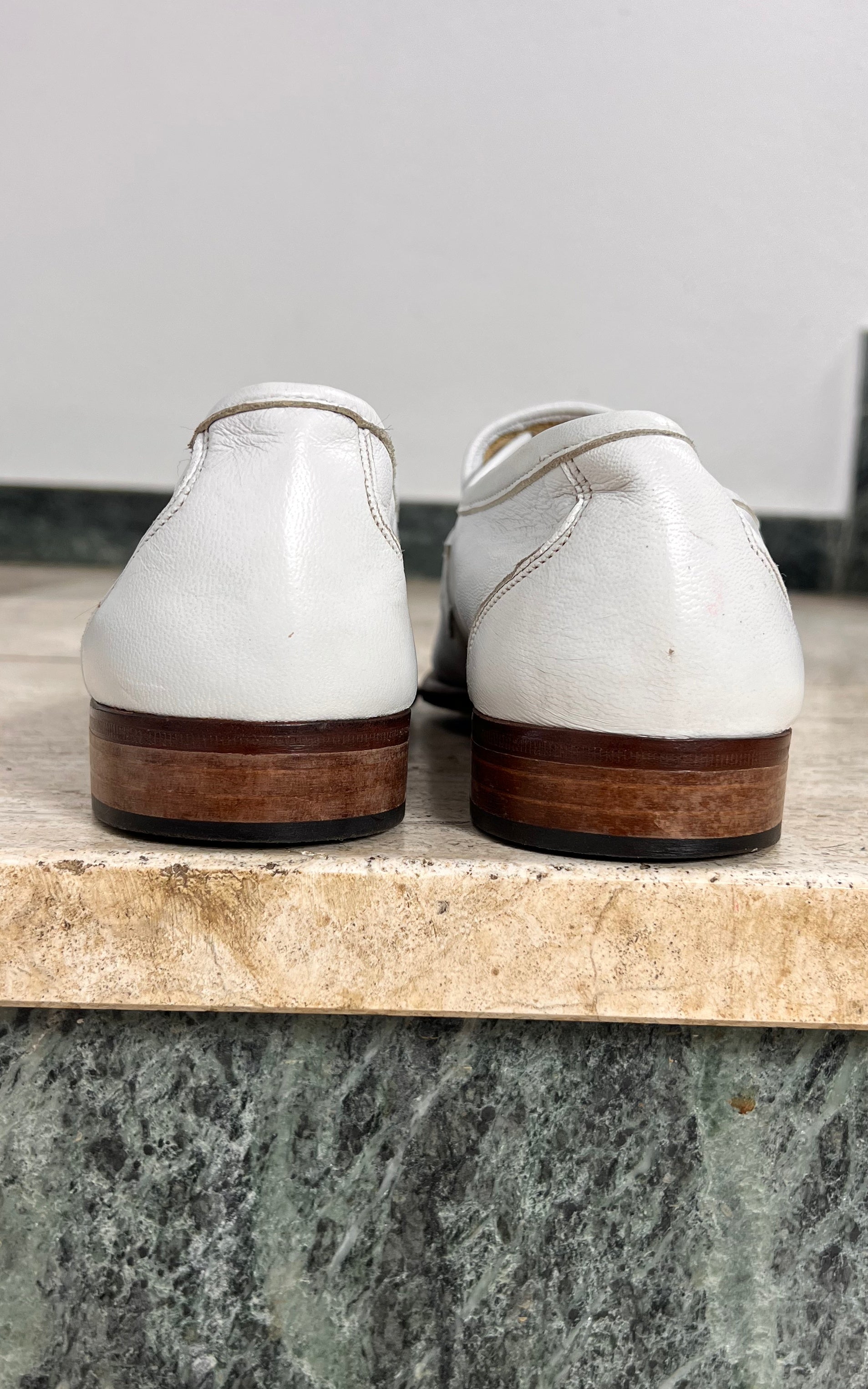 Vintage MENS White Leathers Loafer 42,5
