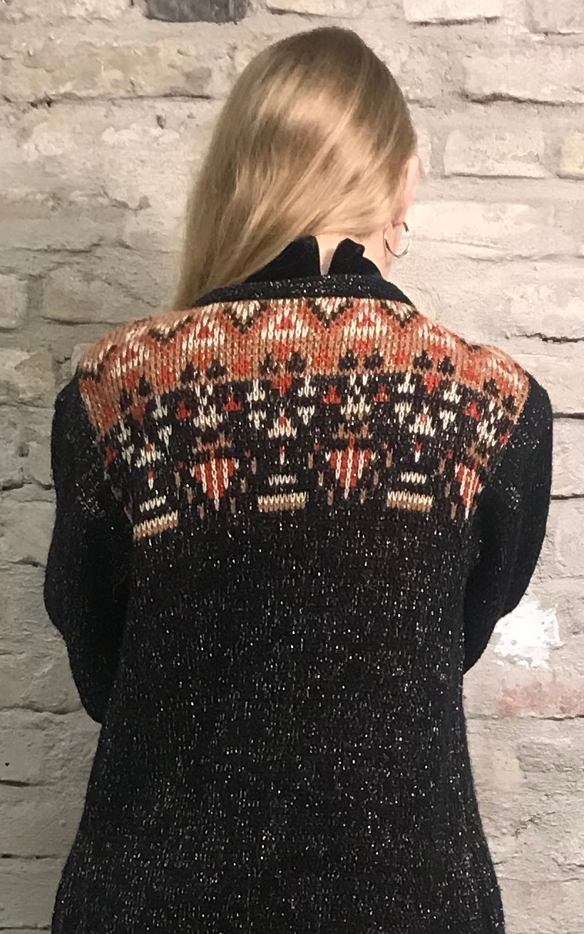 Vintage 70s Sparkle Long Cardigan