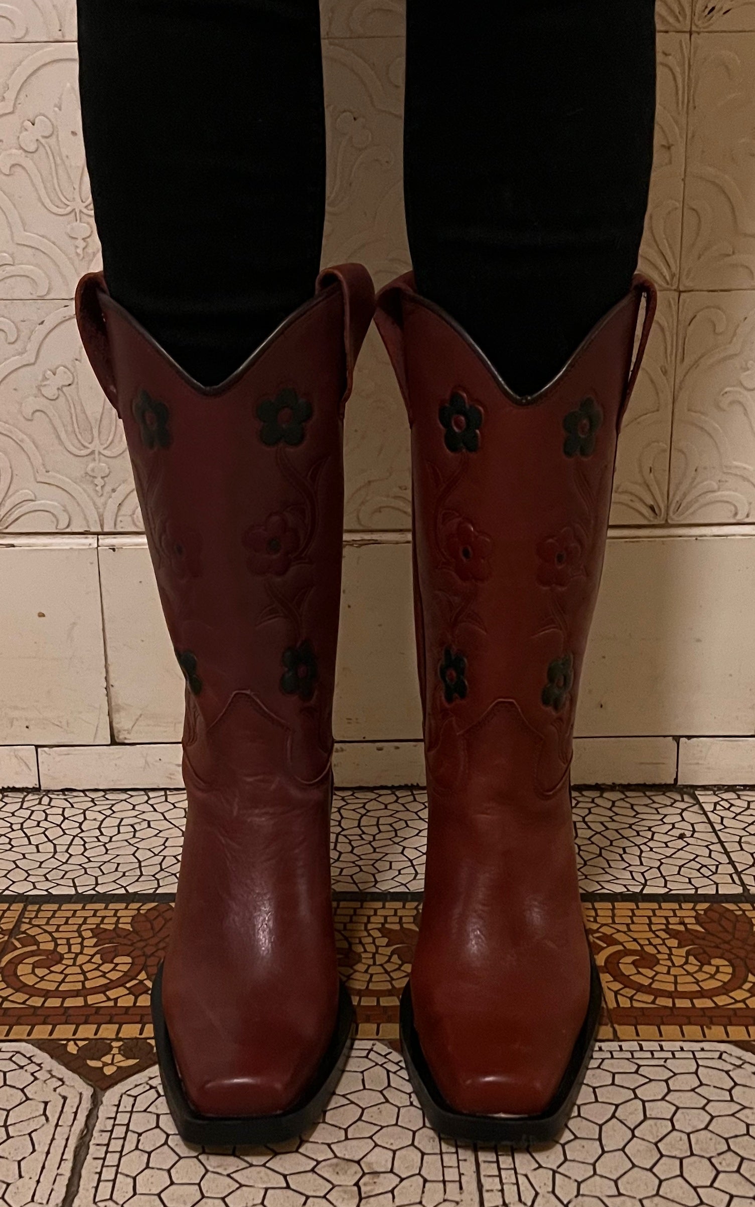 Vintage Flower Cowboy Boots 36 , 37 , 40 & 41