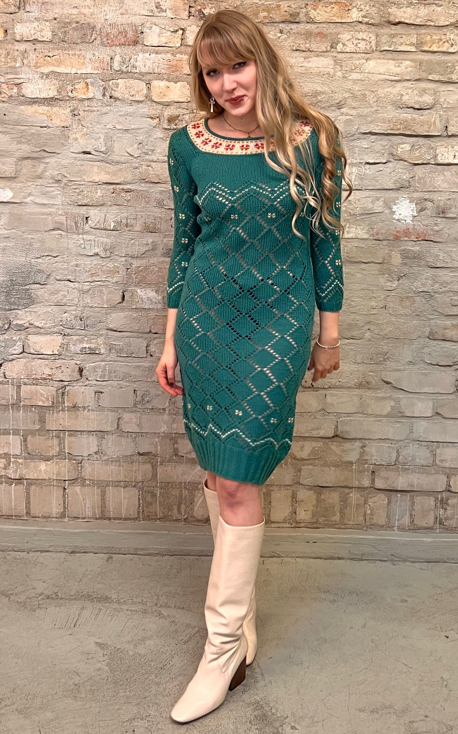 Abito vintage in maglia fatto a mano