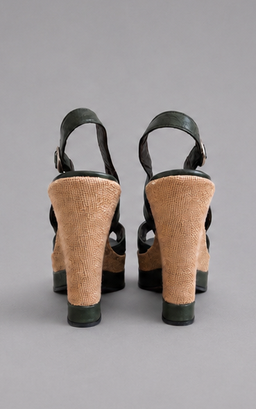 Vintage 70s Sergio Rossi Platform Wedges 38