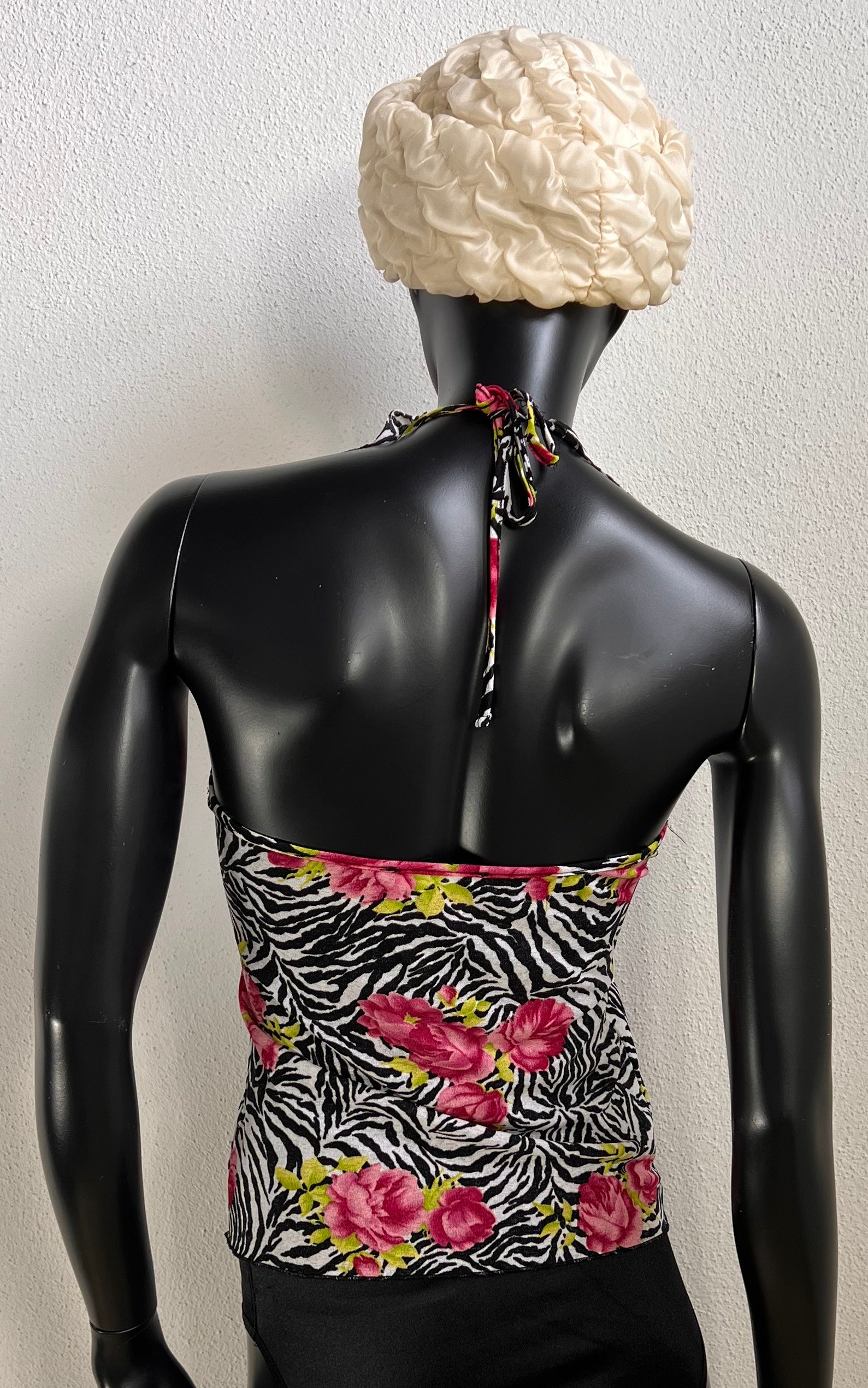 Vintage Morgan de Toi Mesh Zebra Ruffle Top