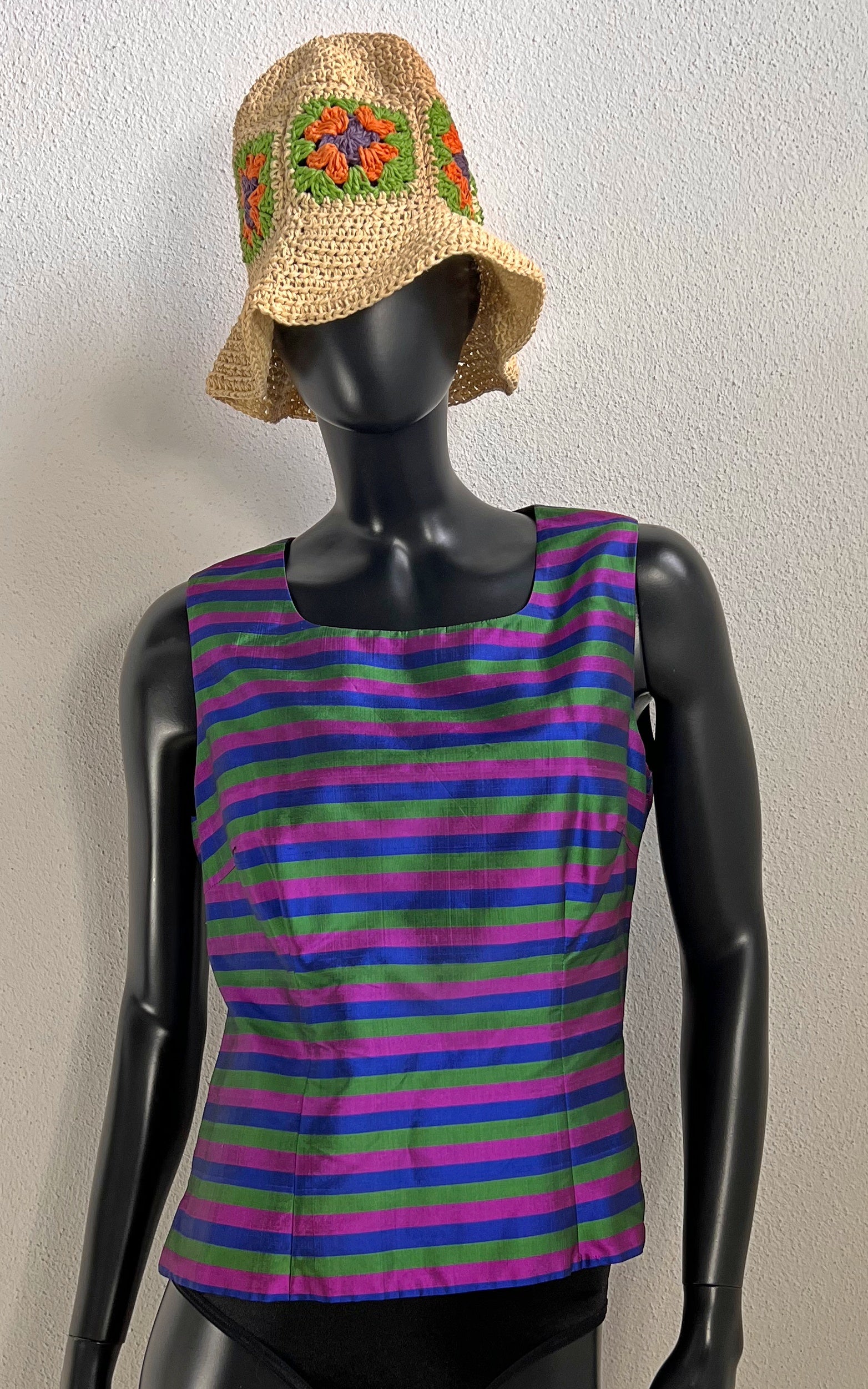 Vintage Rainbow Silk Top