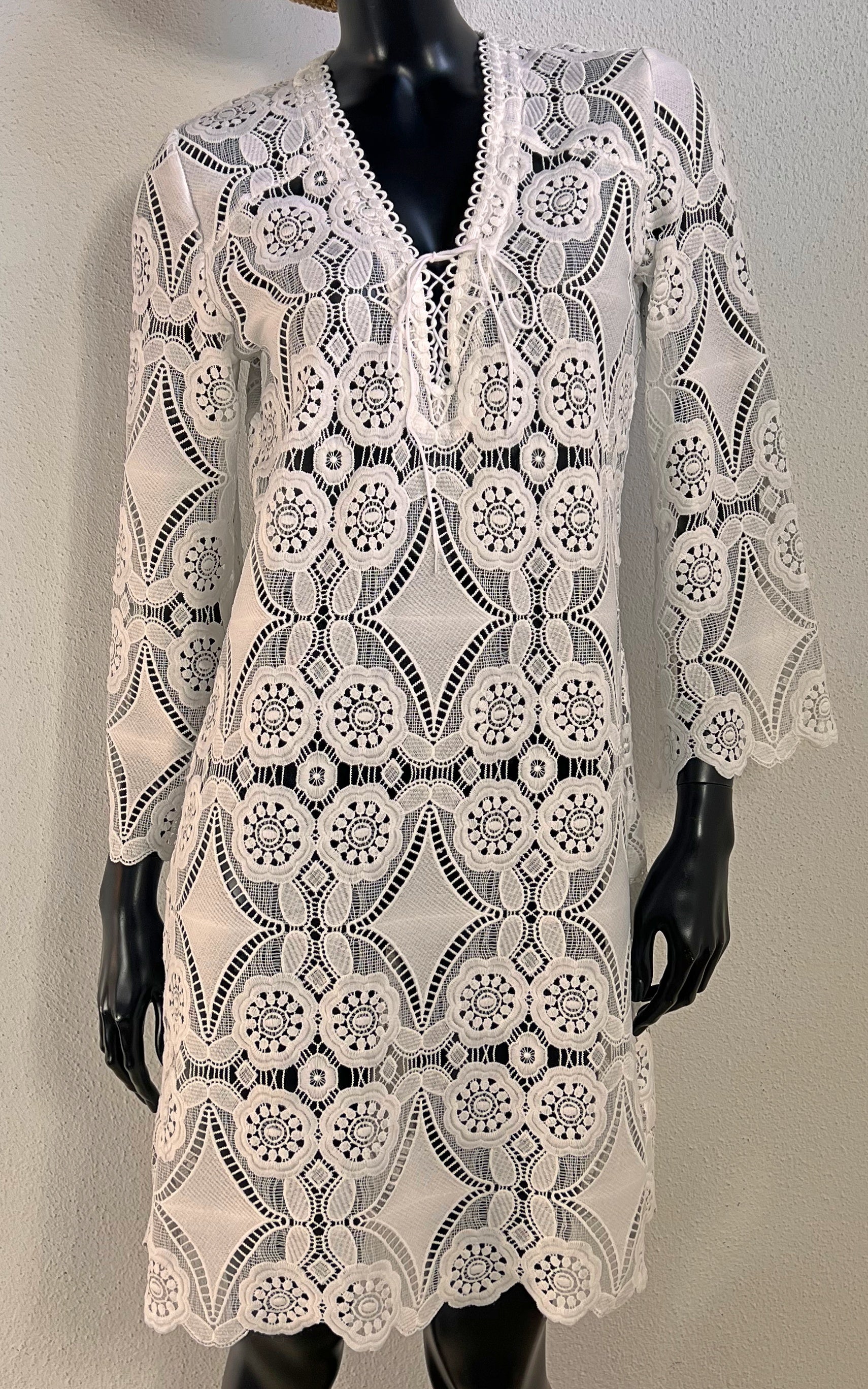 Valerie Khalfon Paris Crochet Style Lace Dress