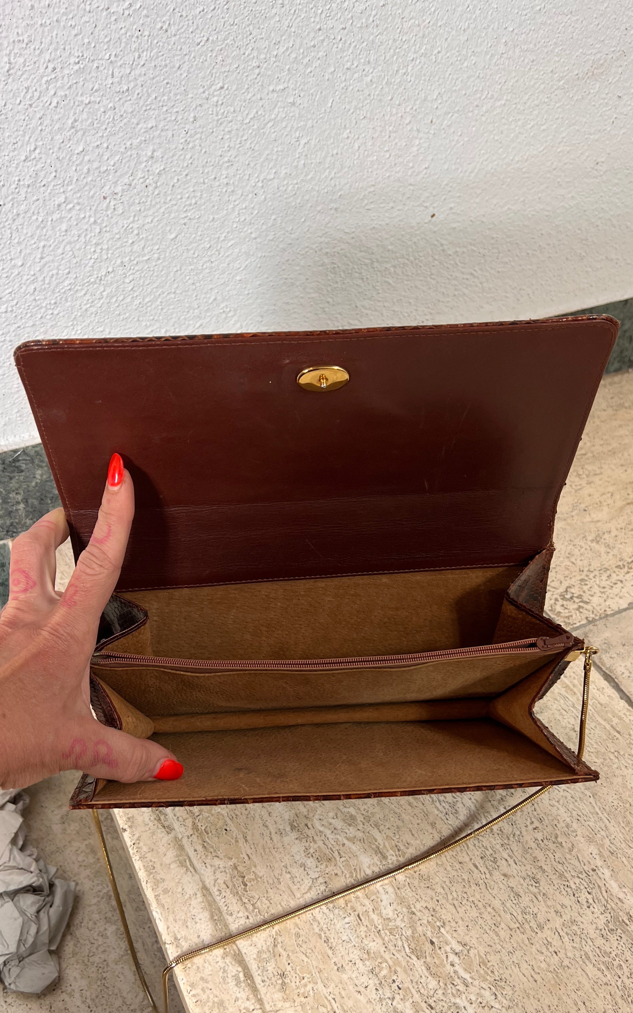Vintage 70s Python Skin Bag