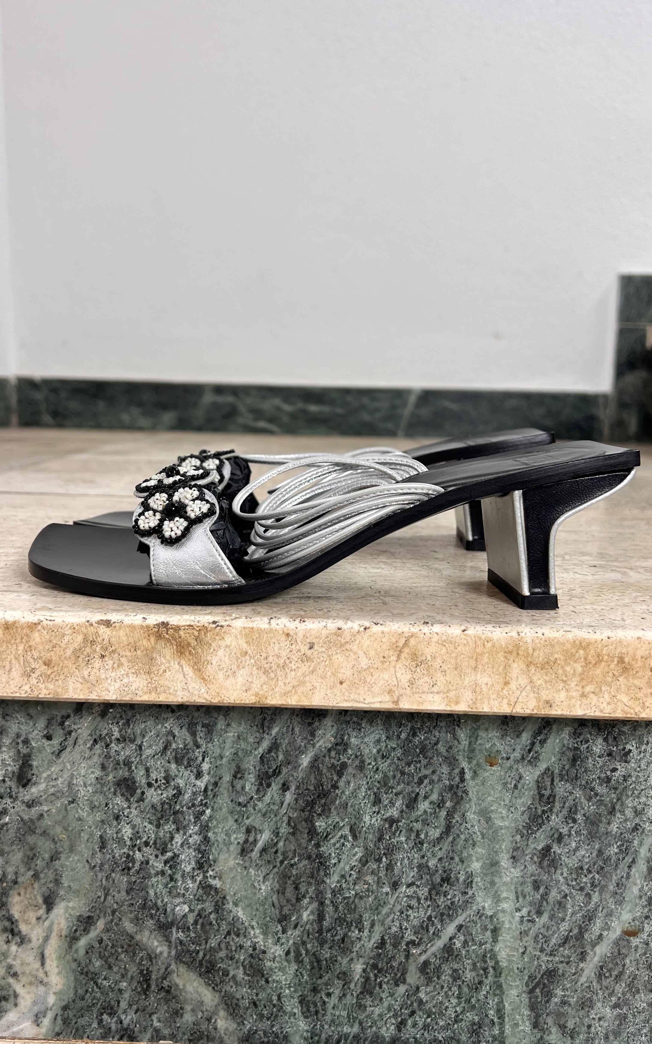 Vintage Early 2000 C.JBIS Charles Jourdan Heeled Sandals Y2K 38