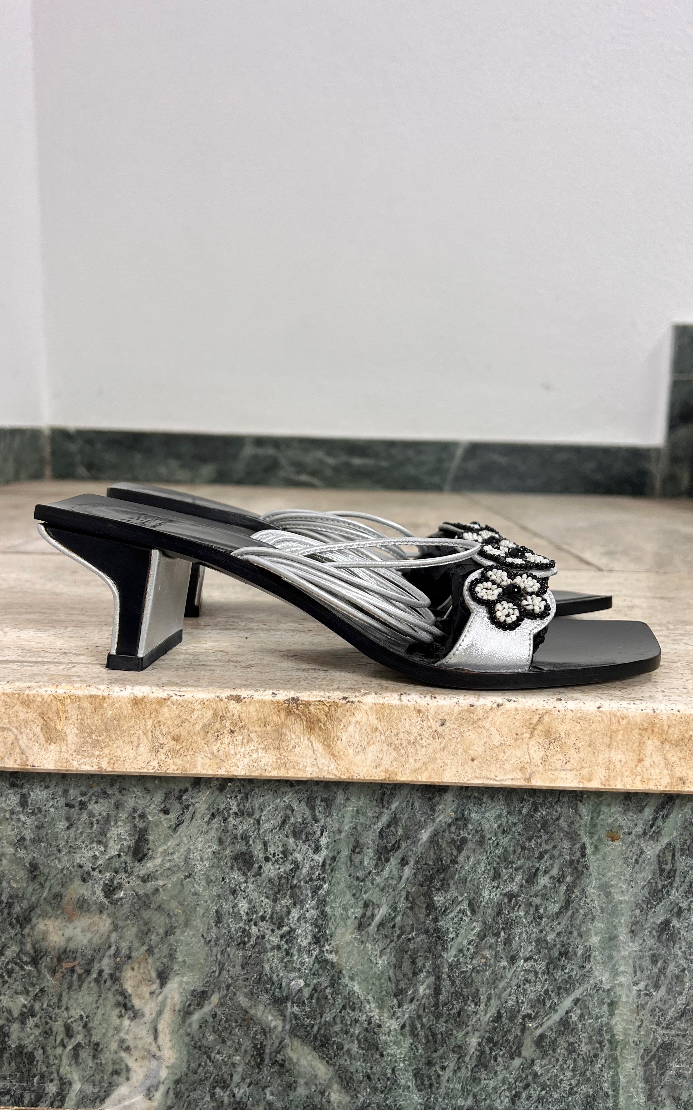 Vintage Early 2000 C.JBIS Charles Jourdan Heeled Sandals Y2K 38