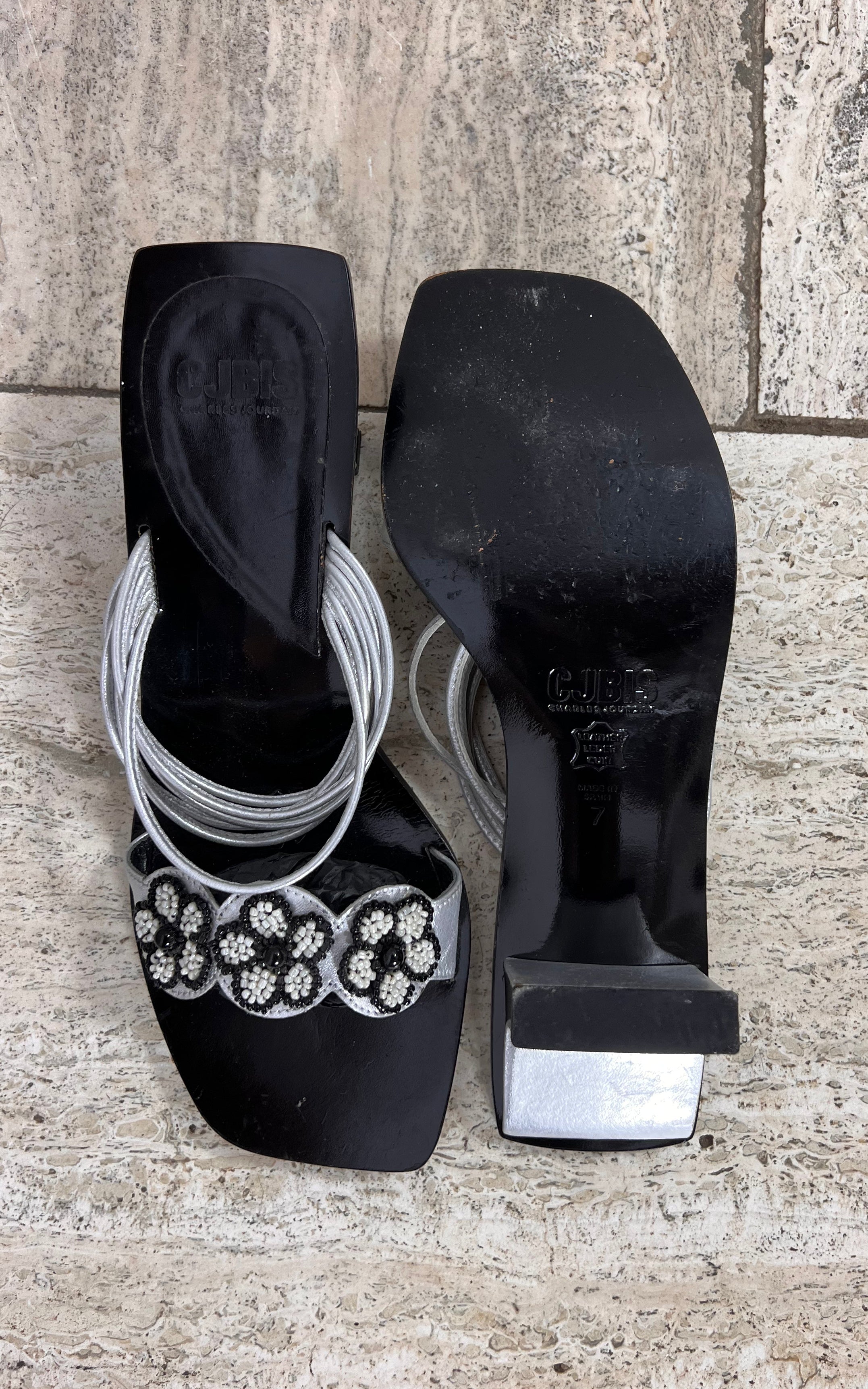 Vintage Early 2000 C.JBIS Charles Jourdan Heeled Sandals Y2K 38