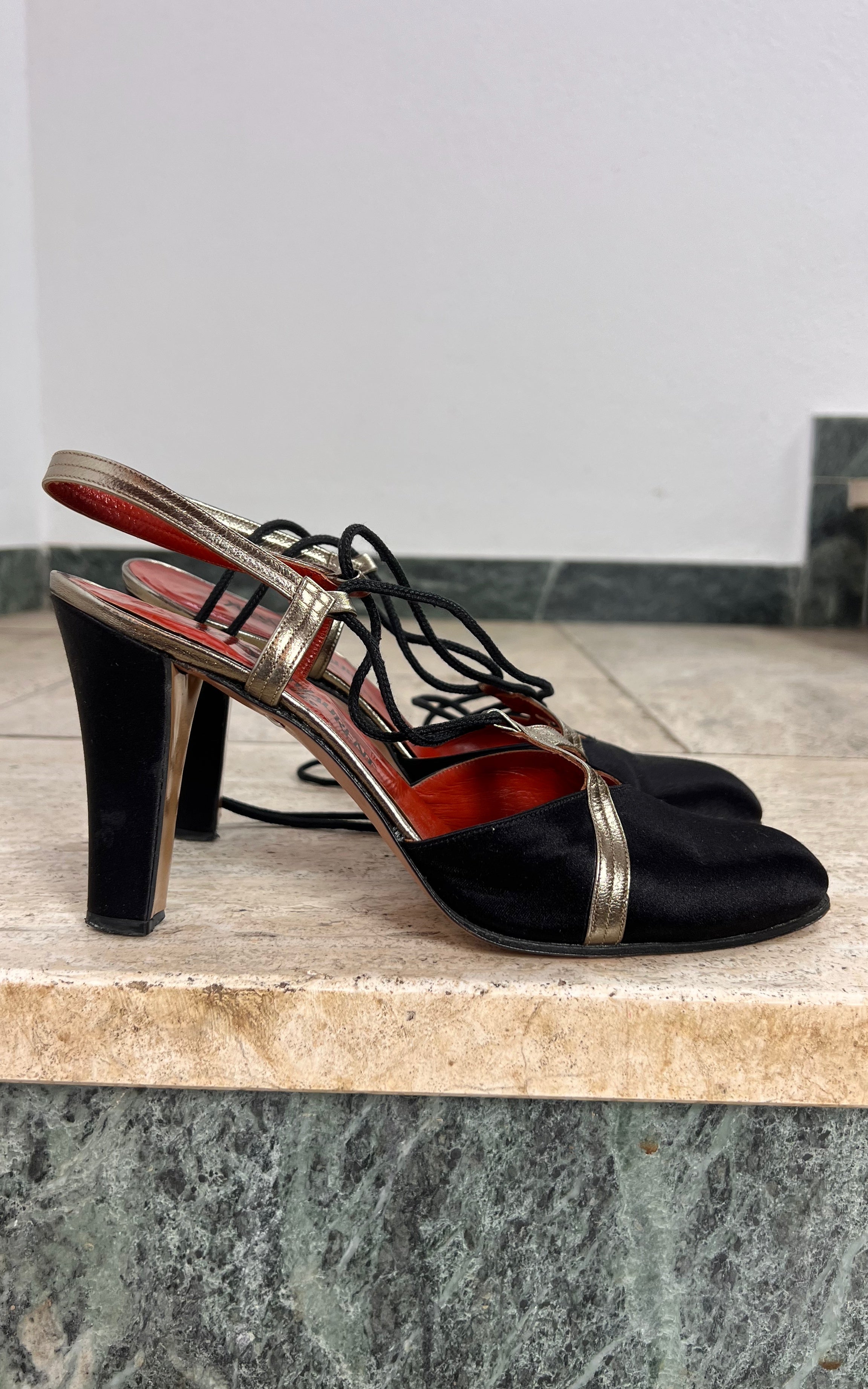 Vintage Yves Saint Laurent Silk Satin Heels 39/38