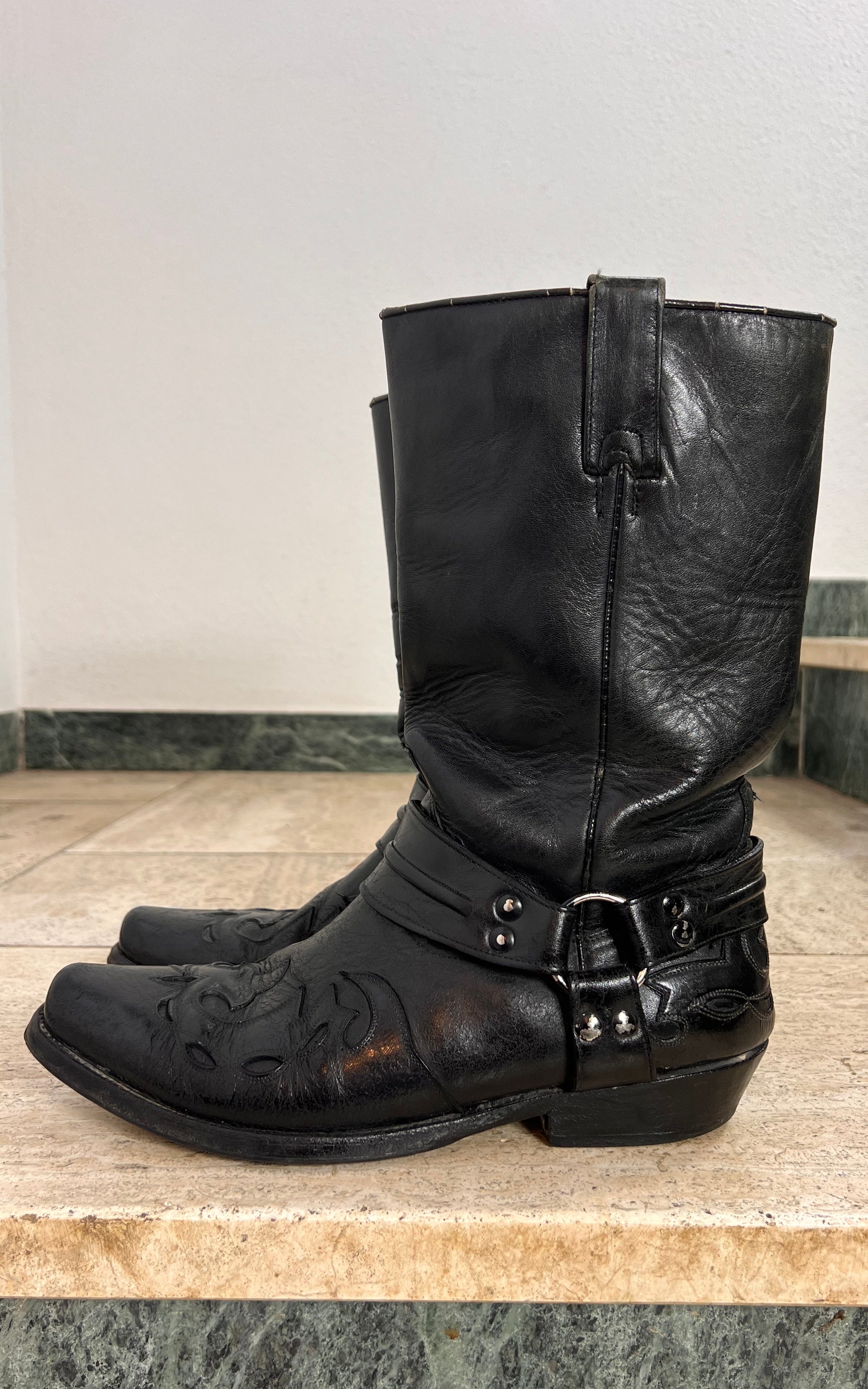 Vintage MENS Western Biker Boots 42 Made in Mexico