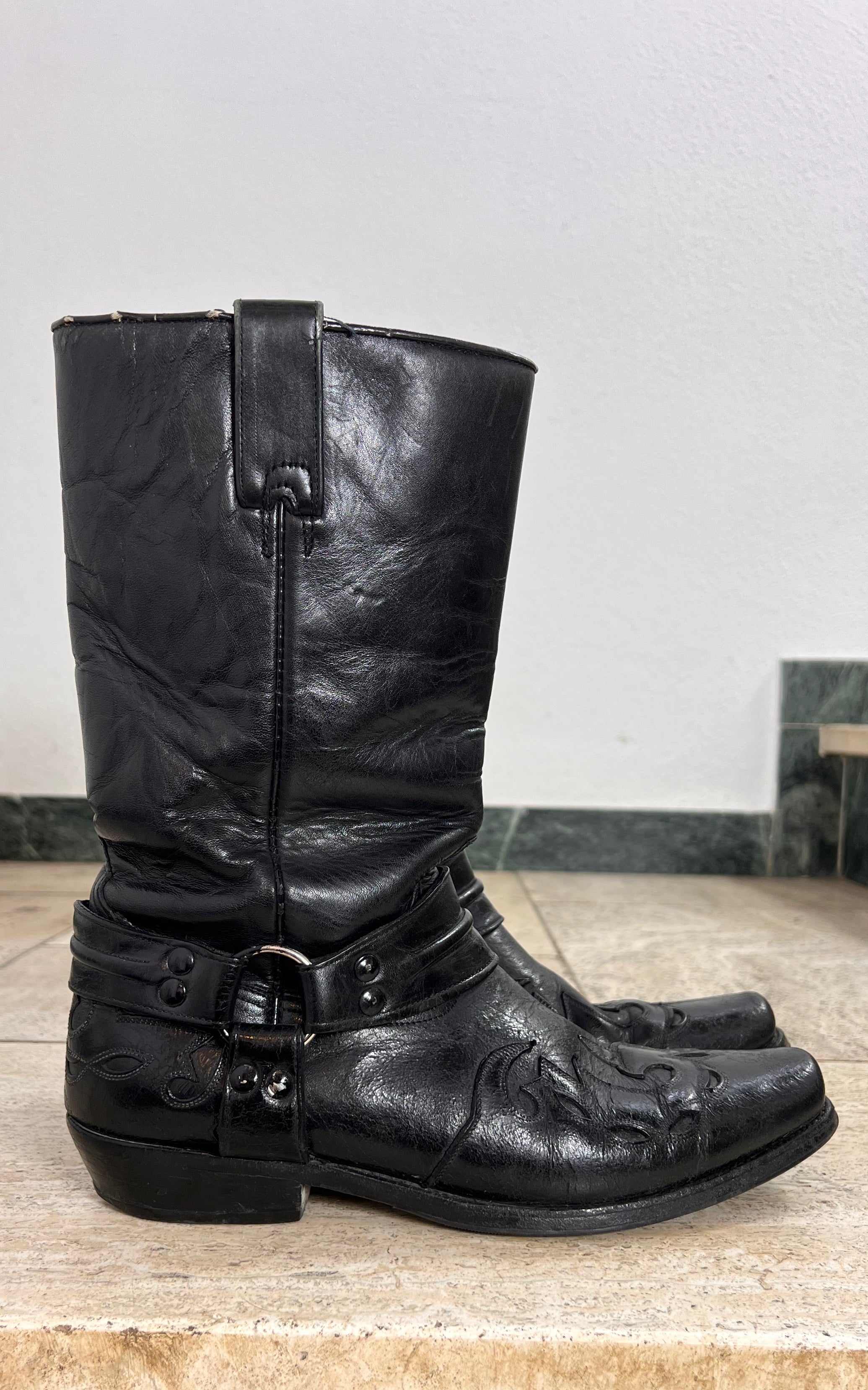 Vintage MENS Western Biker Boots 42 Made in Mexico