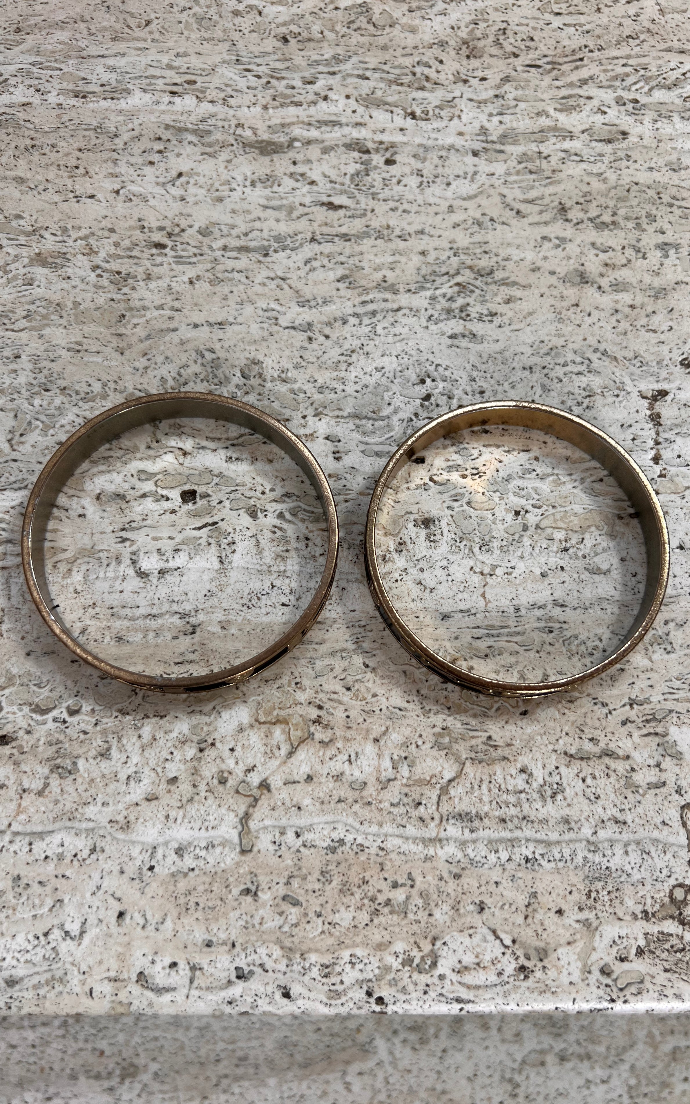 Vintage 70s Horsebit Armcuffs Bangles