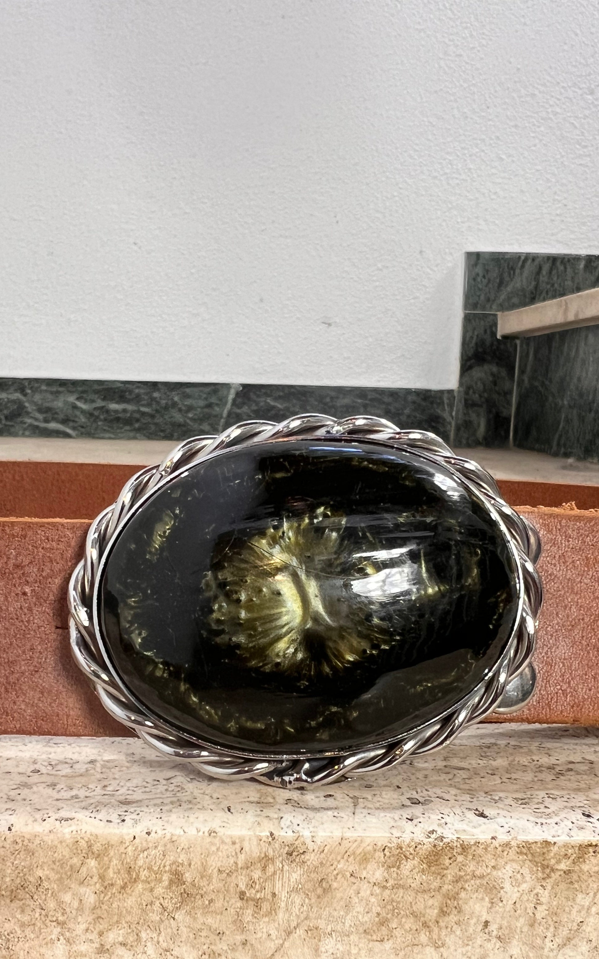 Vintage Luca Kayz Big Stone Buckle Belt
