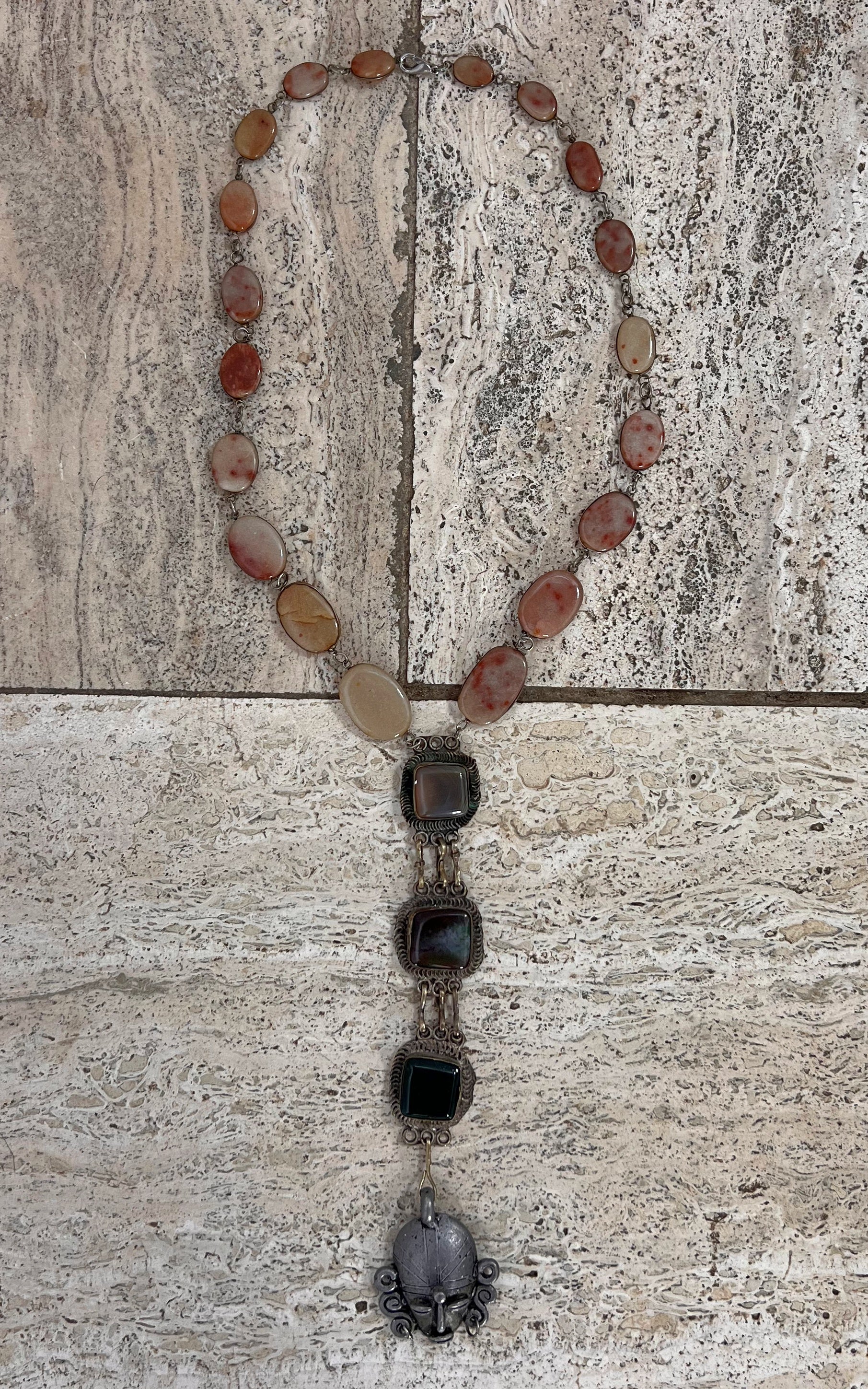 Vintage Stone Pendant Necklace