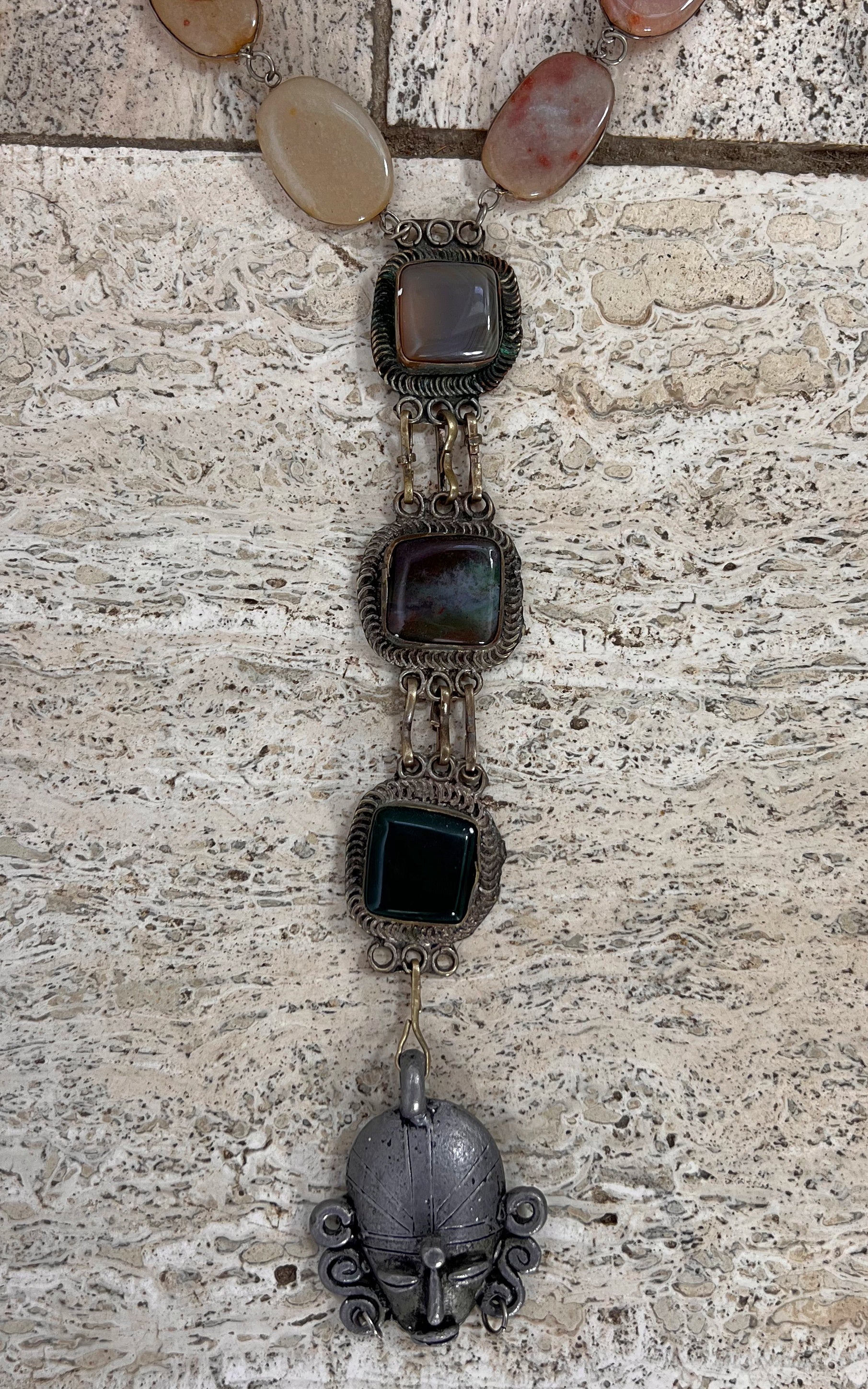 Vintage Stone Pendant Necklace