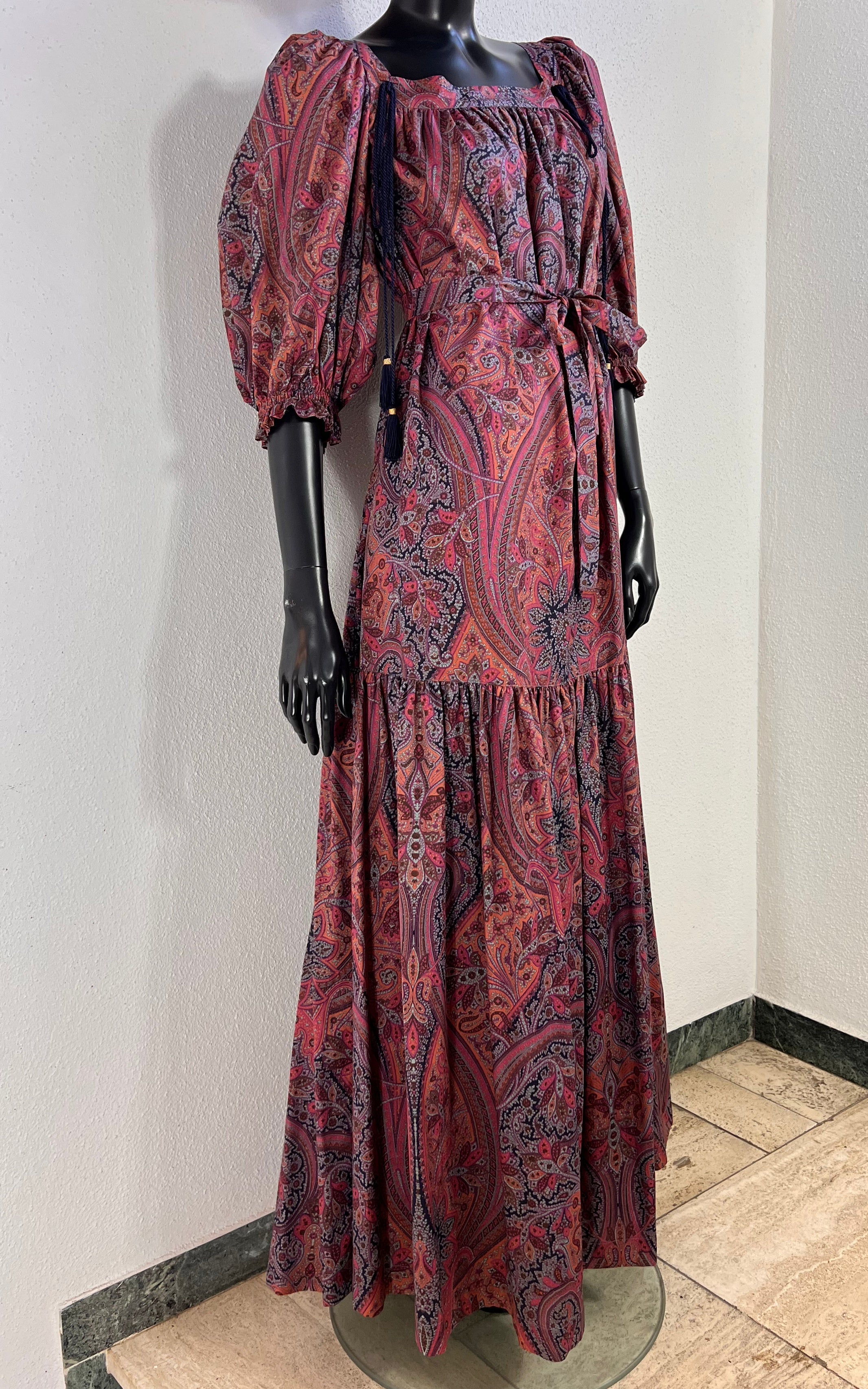 Vintage 70s Yves Saint Laurent Tassel Dress Russian Doll Collection