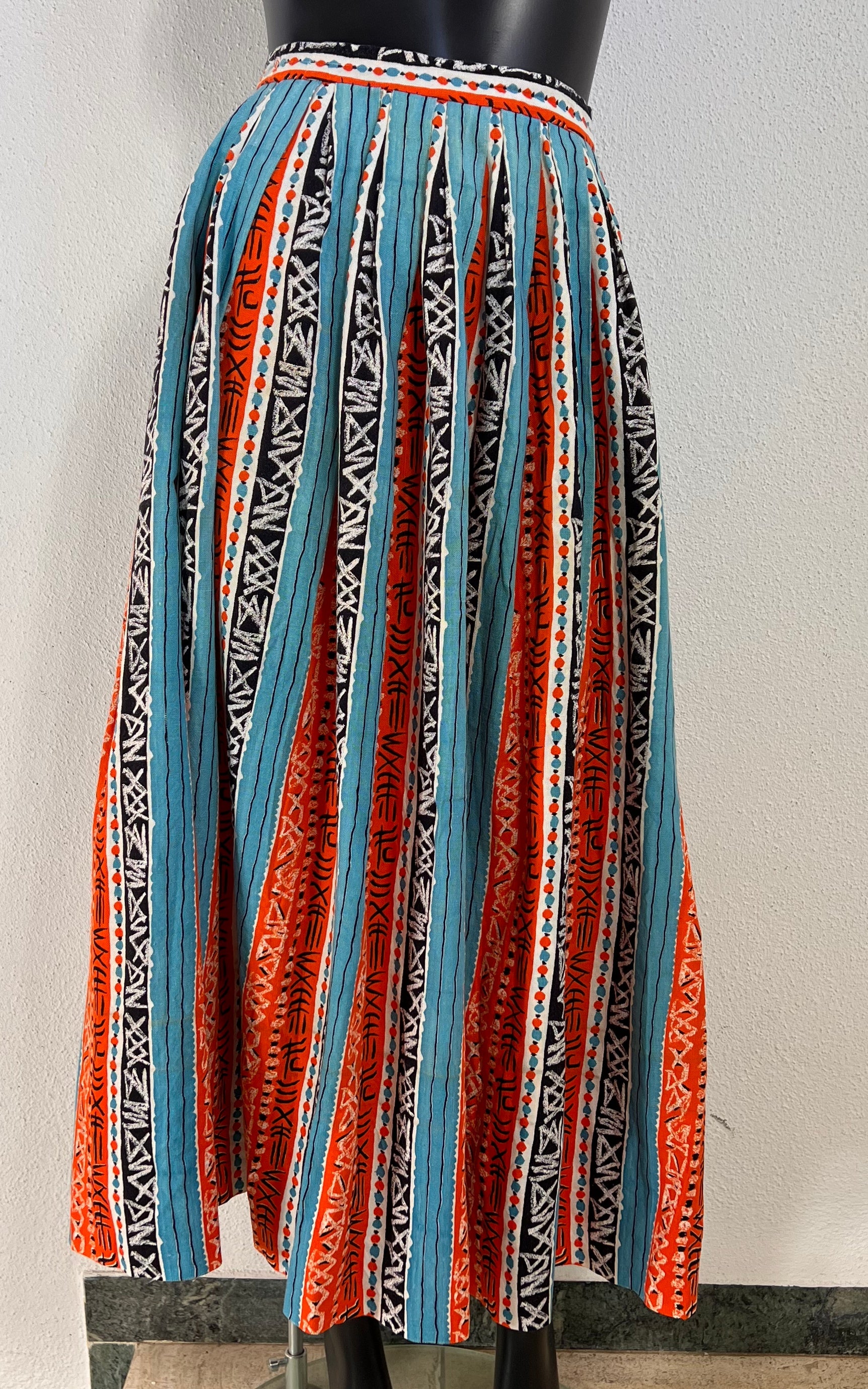 Vintage 50s Pleated Midi Skirt